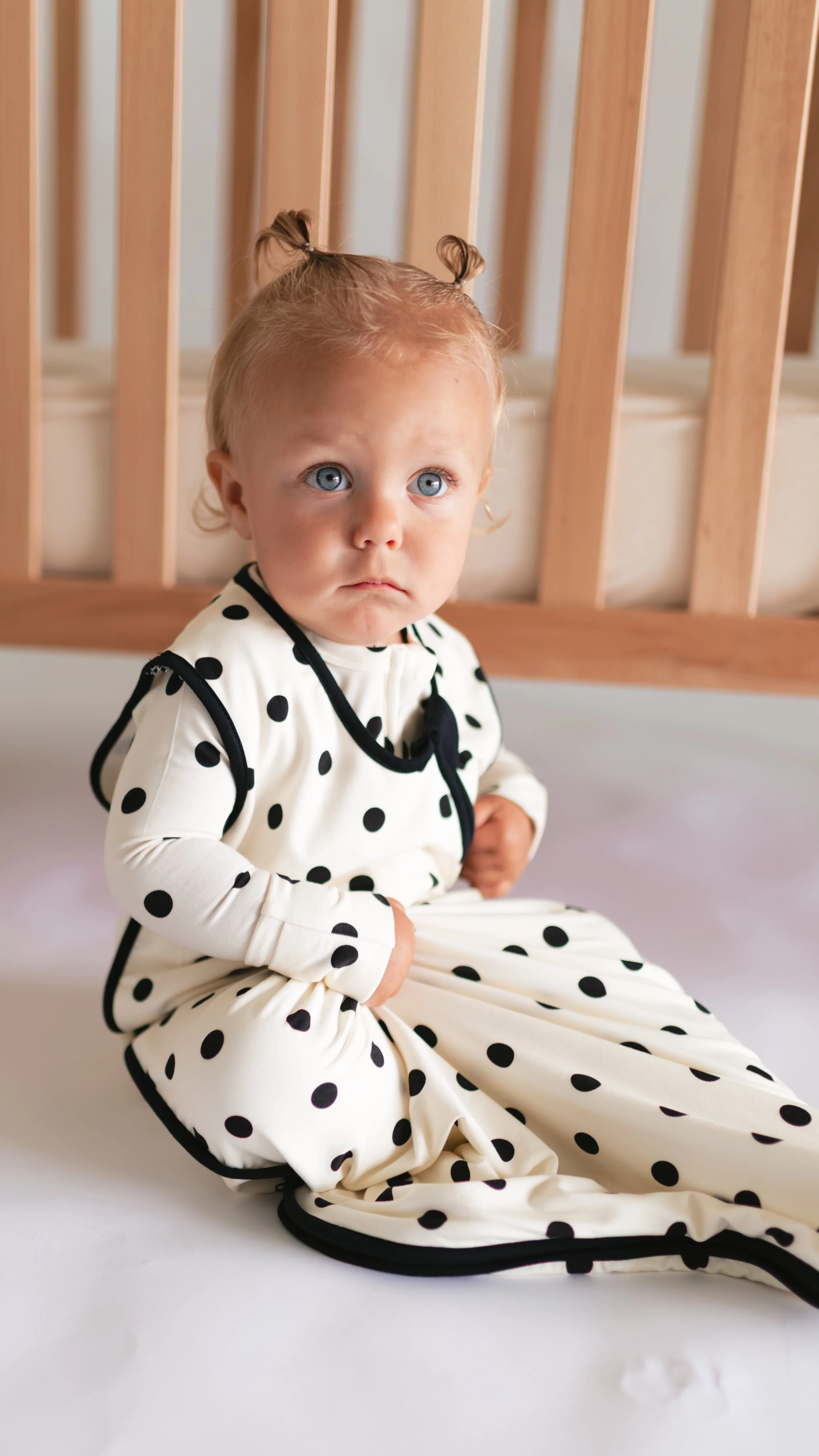 Cream and black polka dots Sleep Sack 0.5 - Image 2