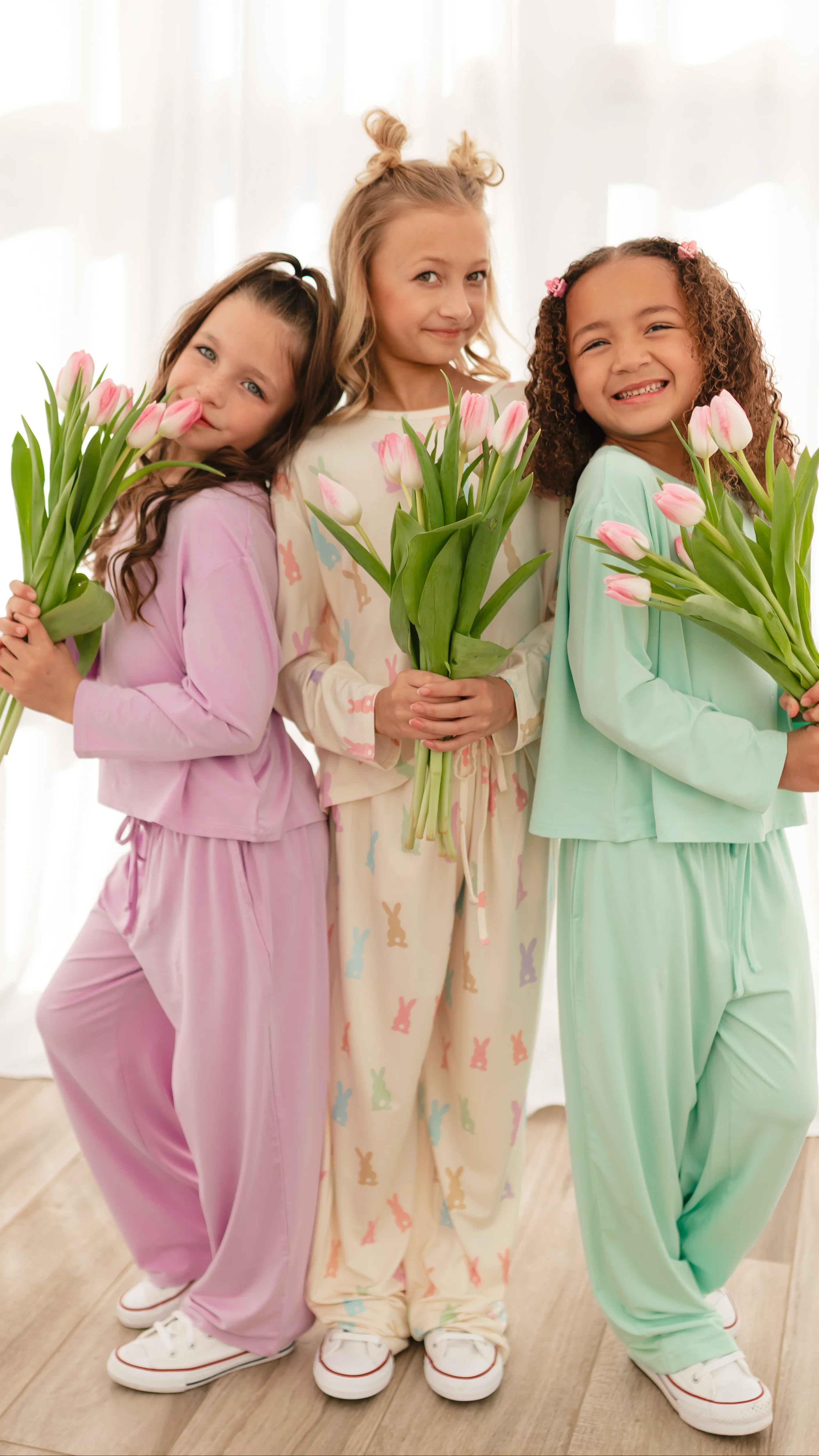 Girl's Long Sleeve and Pants Set in Honey Bunny - Image 3
