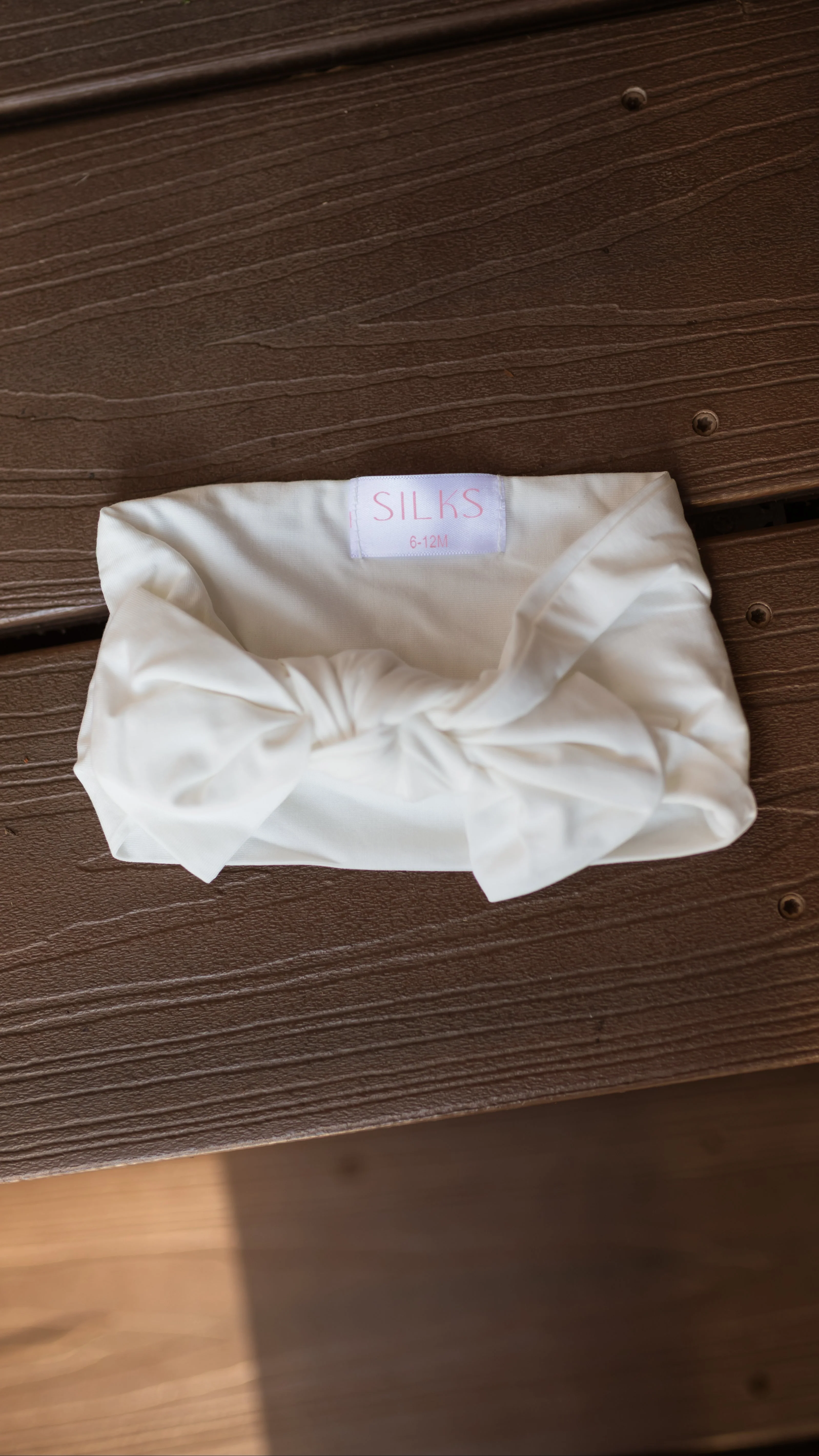Infant Knot Head Bow in White - Image 2