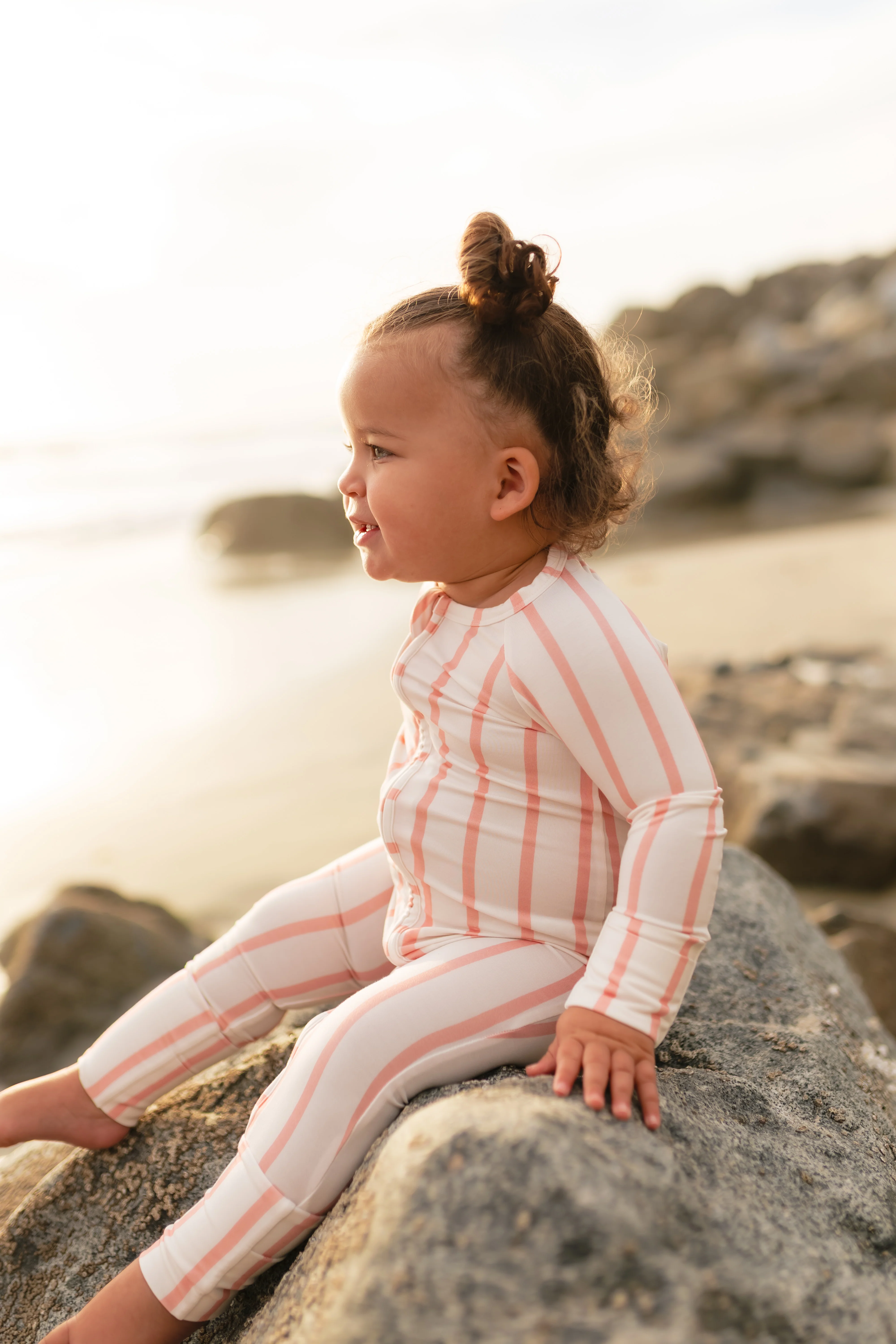 Infant Romper in Beach Stripes