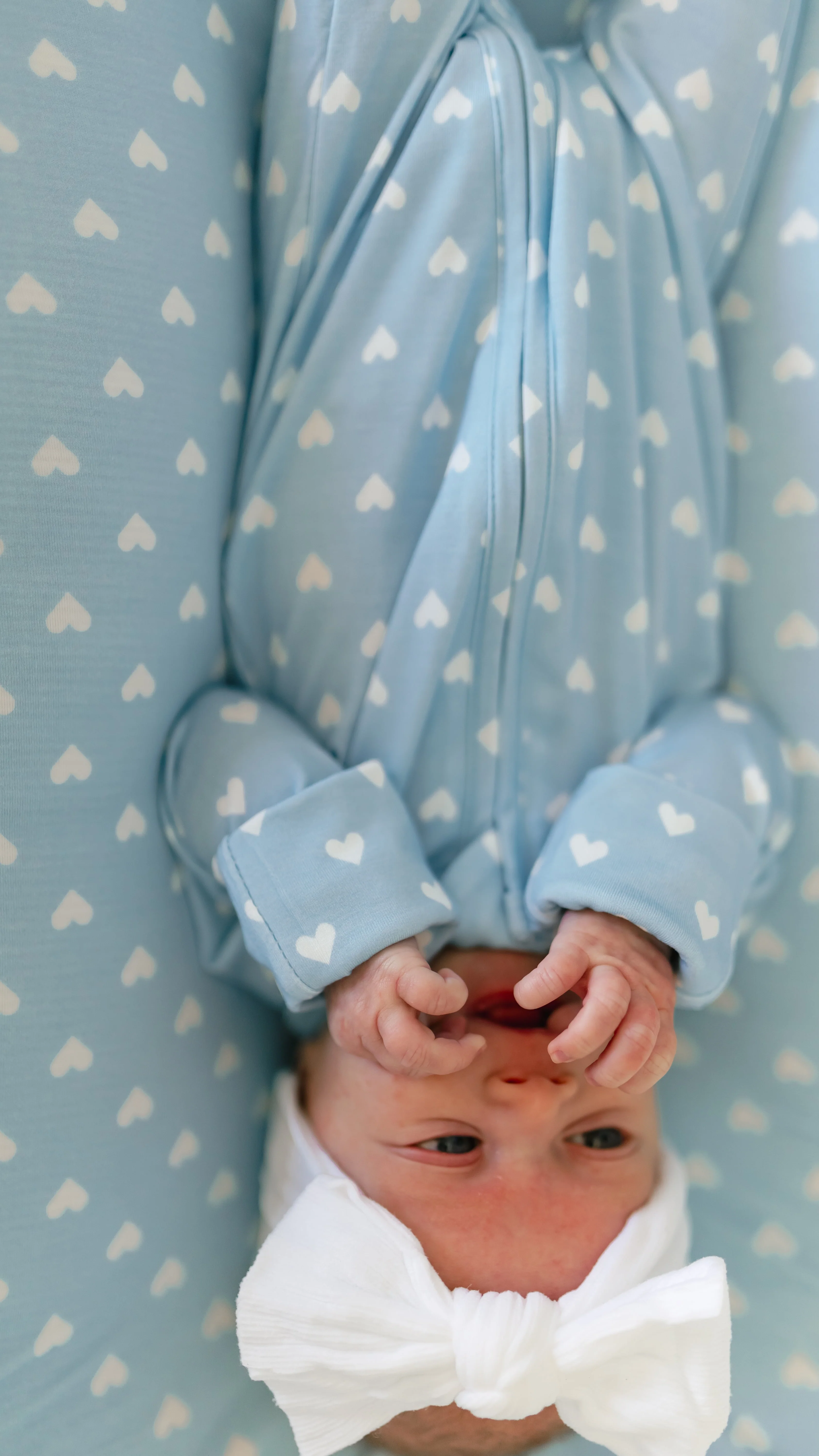 Infant Romper in Blue Hearts - Image 3