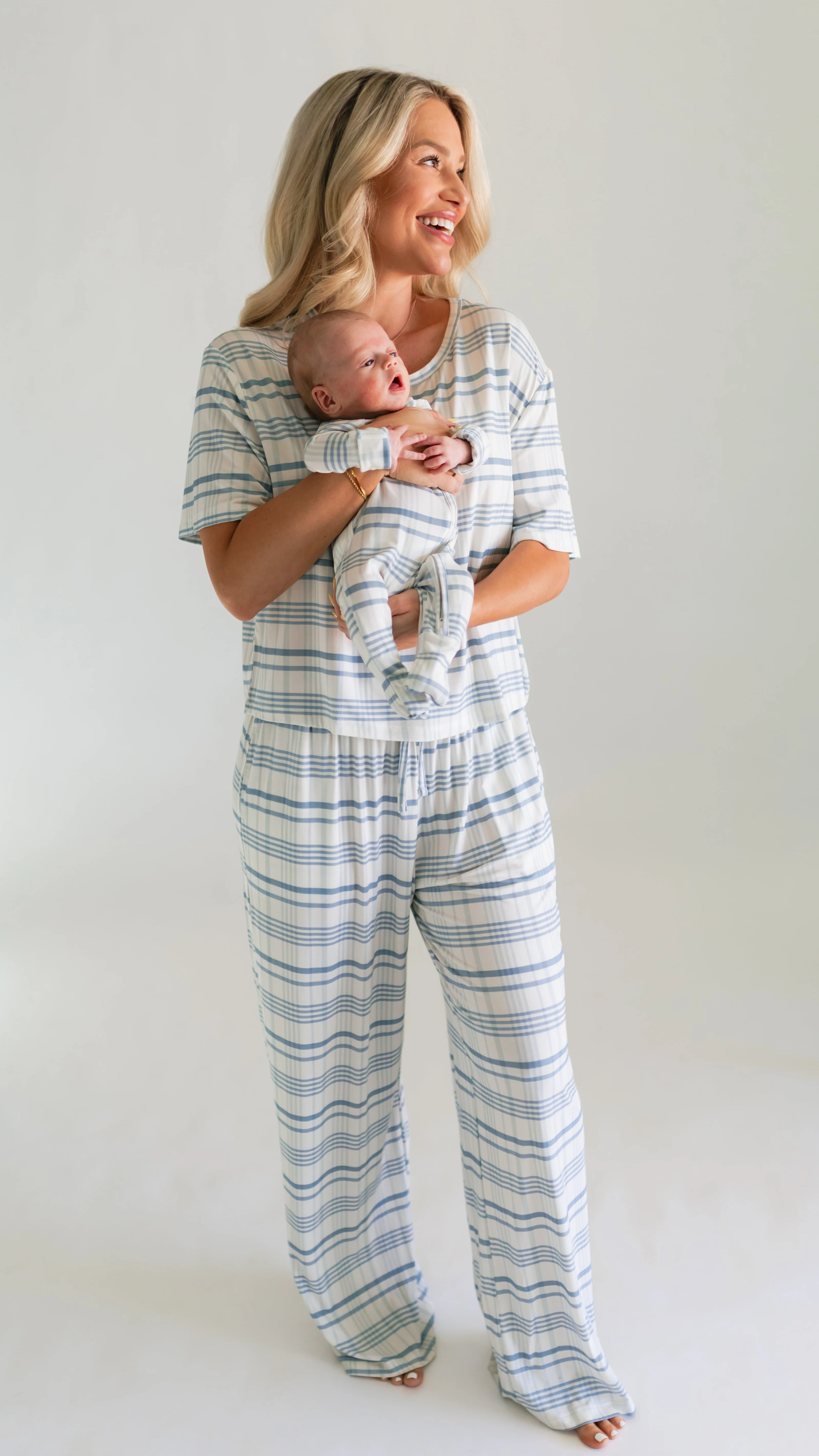 Infant Romper in Blue Plaid - Image 2