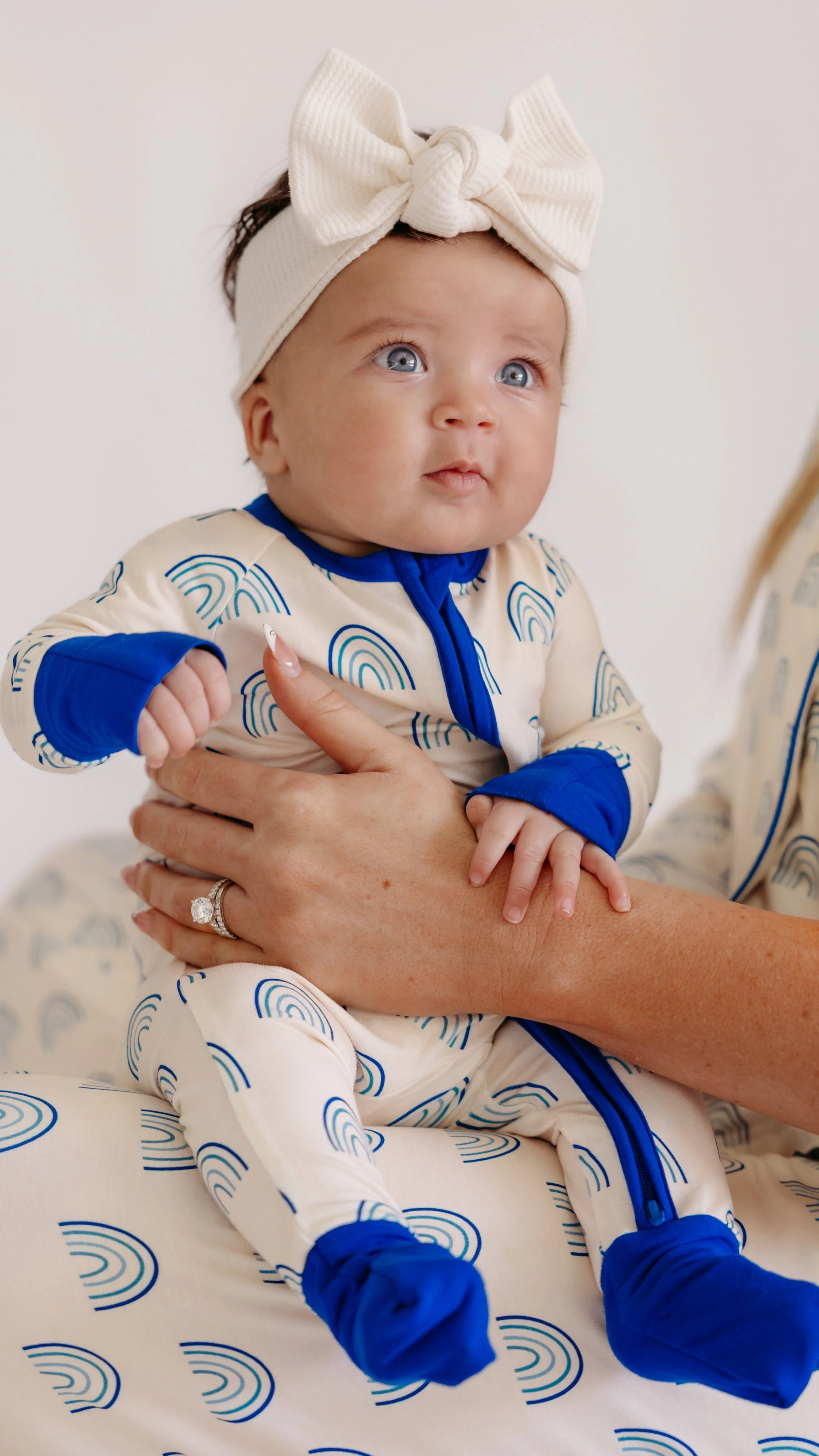 Infant Romper in Blue Rainbows - Image 4