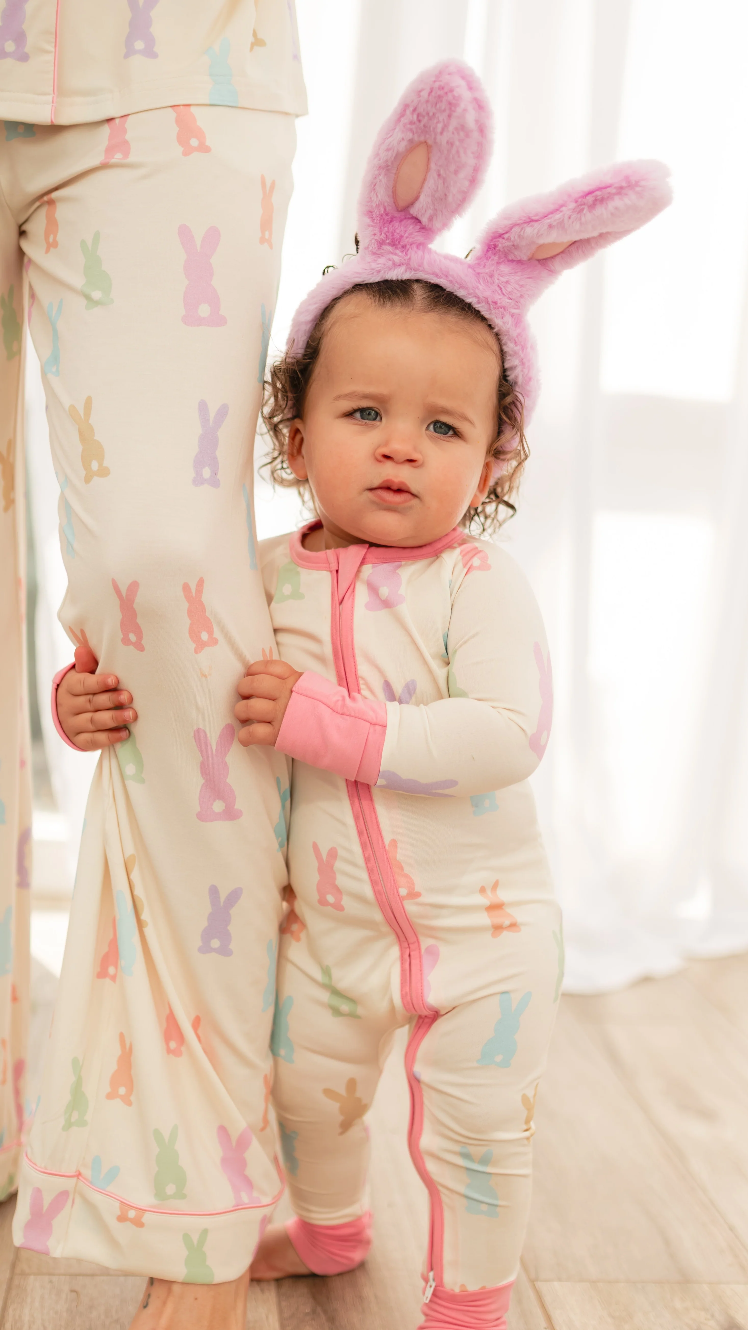 Infant Romper in Honey Bunny