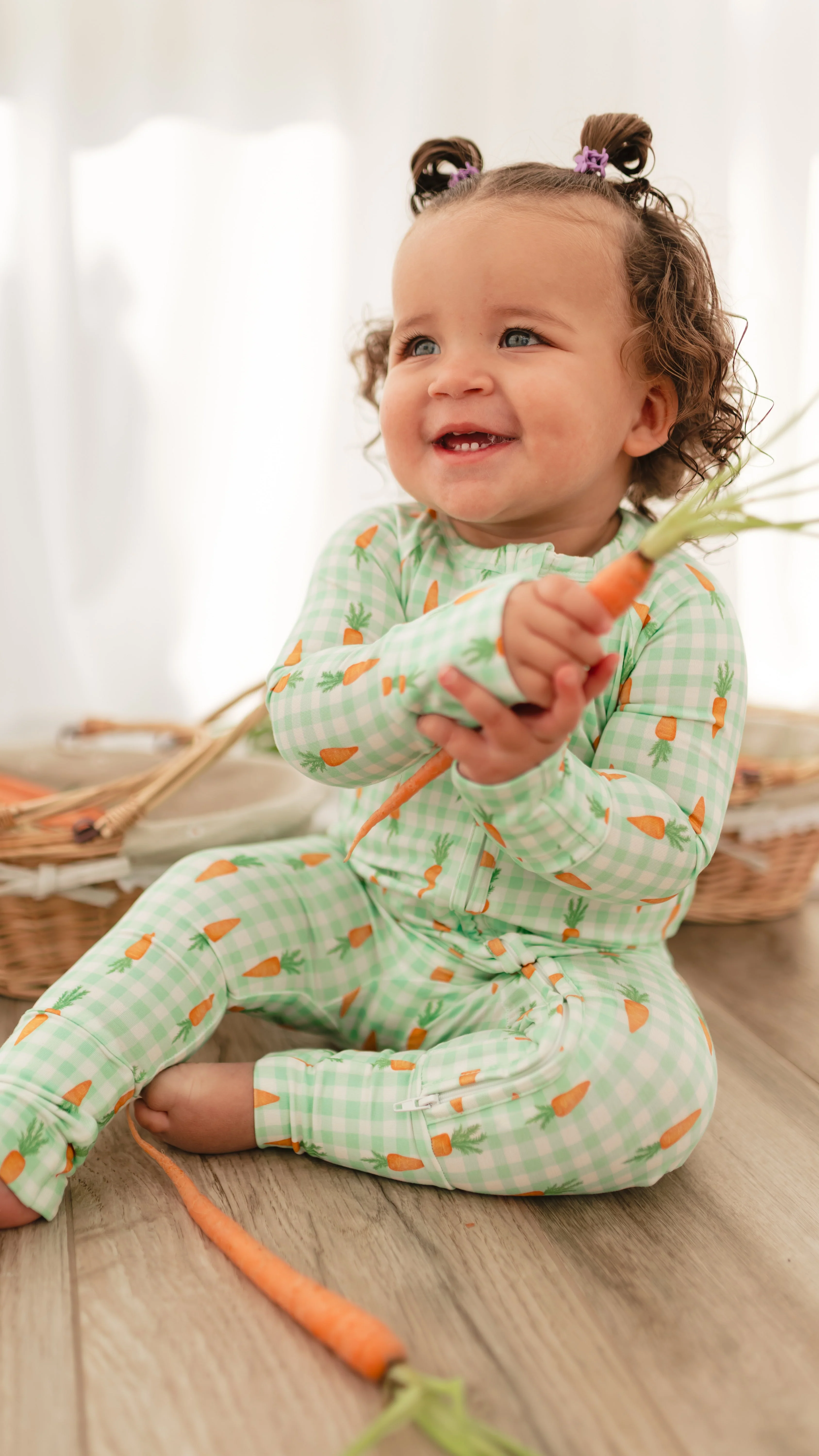 Infant Romper in Carrots