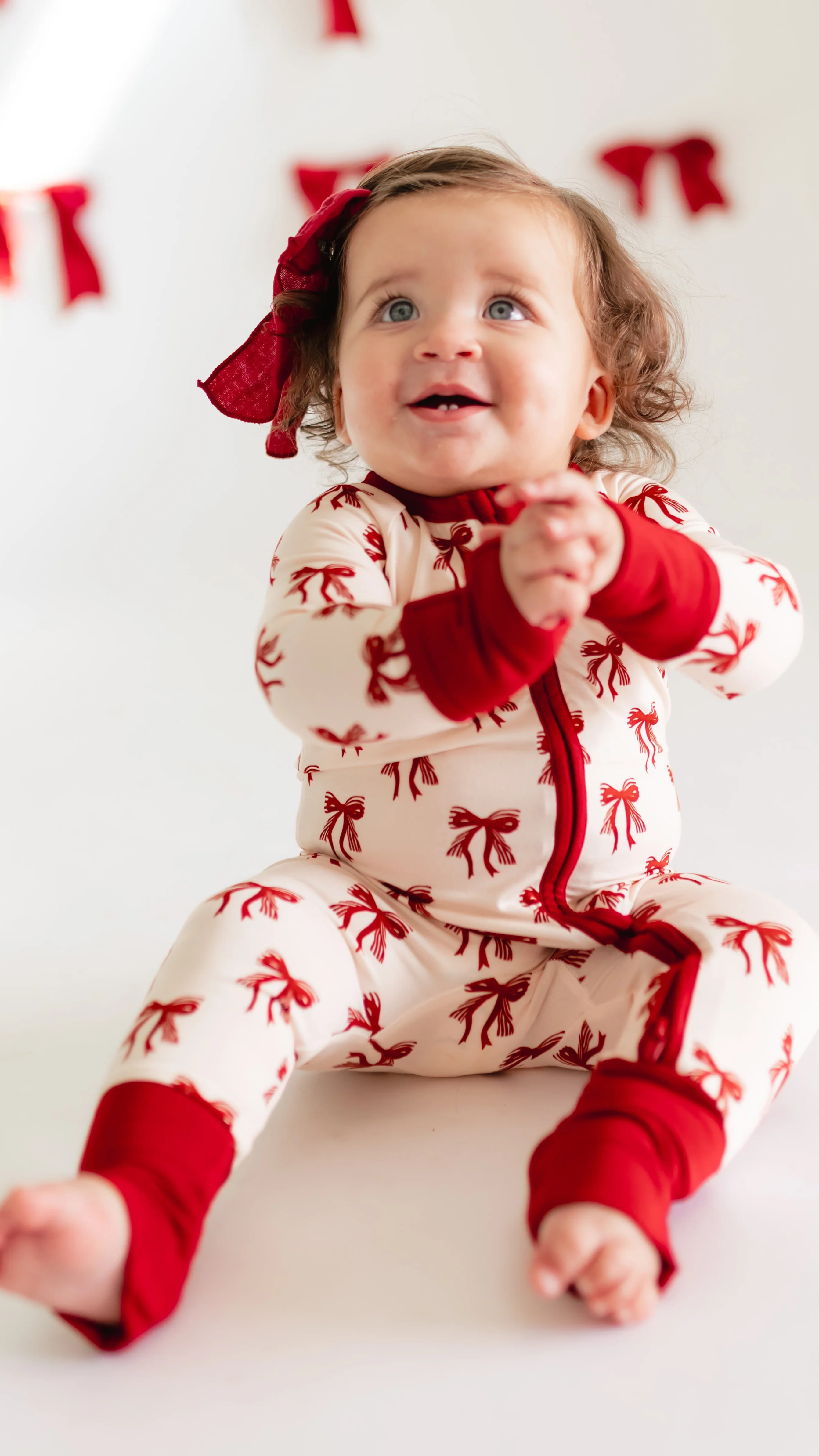 Infant Romper in Classic Bows - Image 2