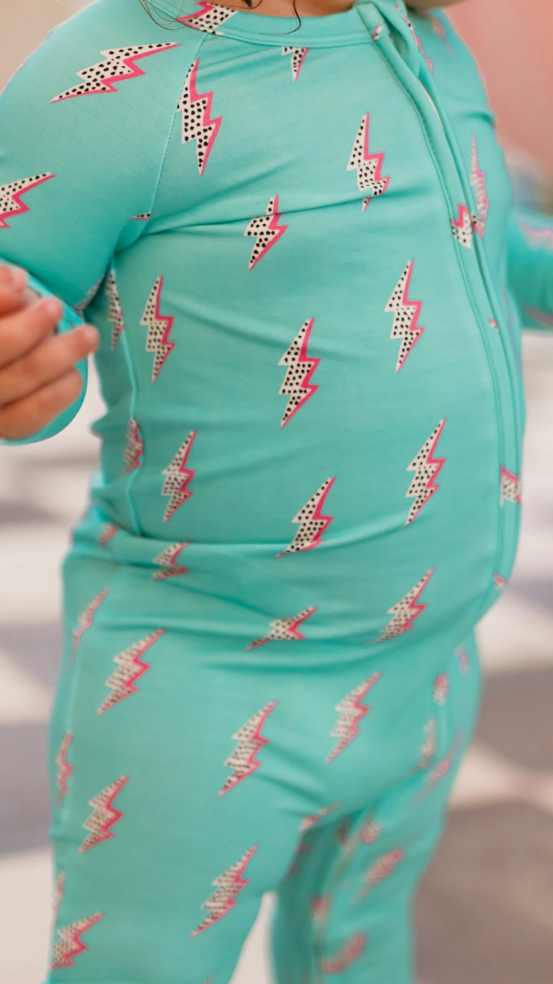 Infant Romper in Neon Bolts - Image 2