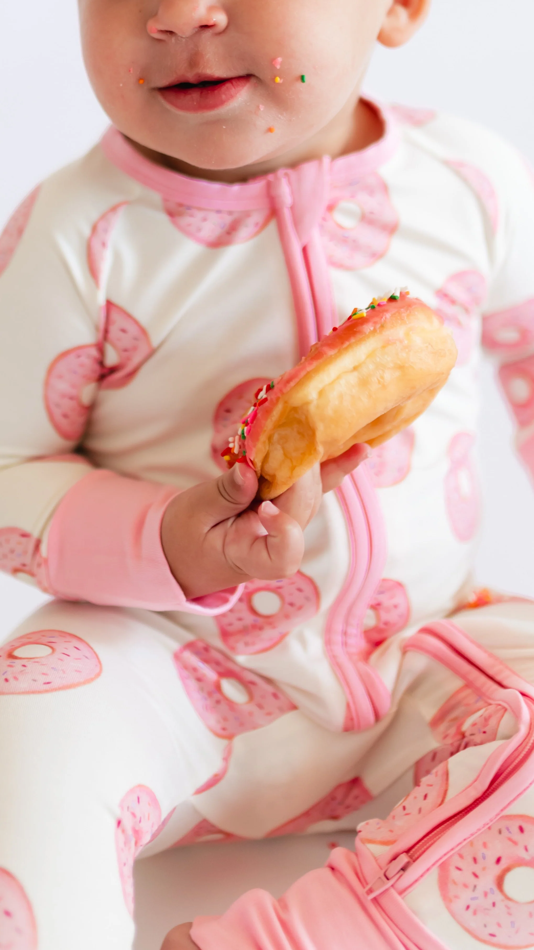 Infant Romper in Pink Donuts - Image 2