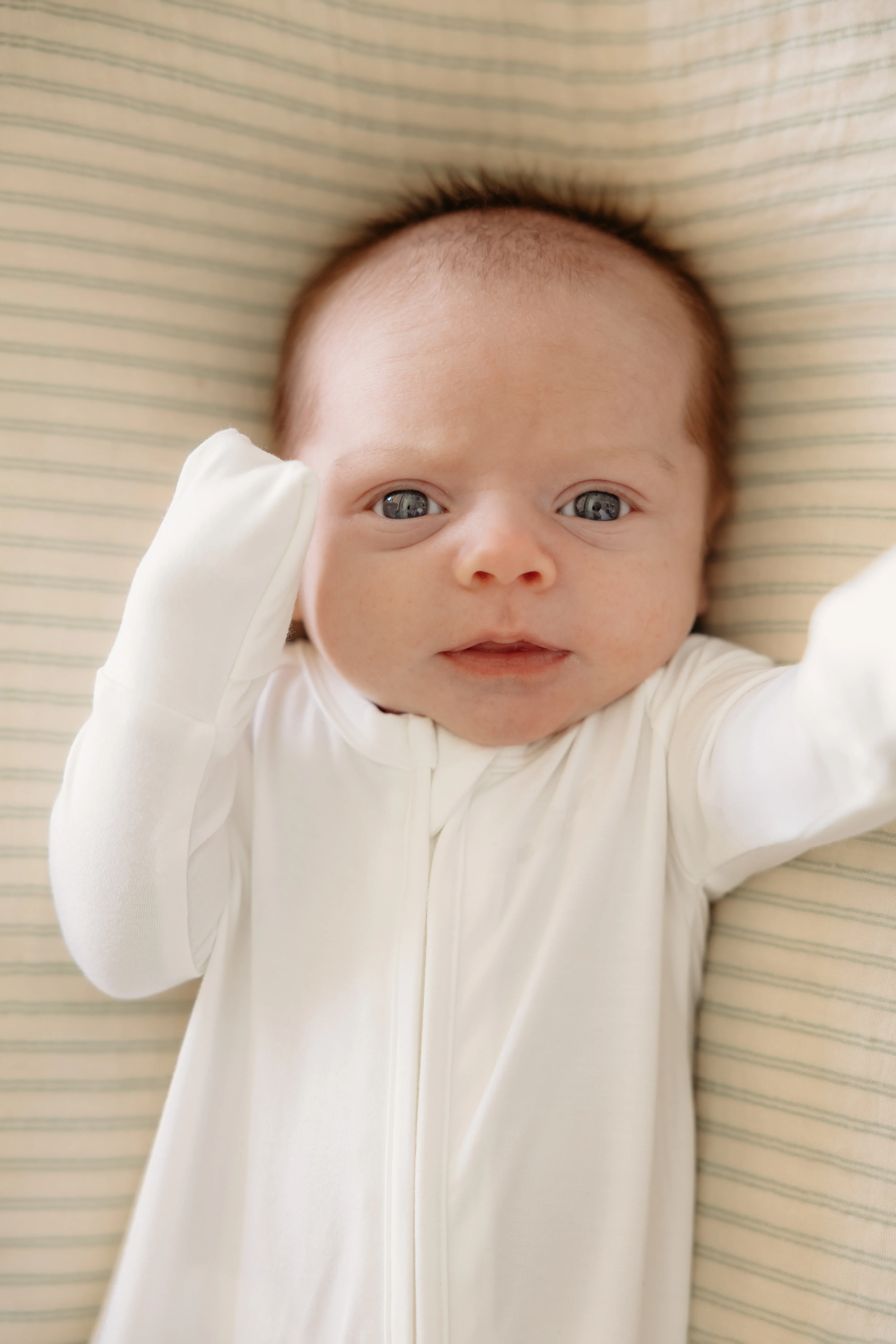 Infant Romper in Solid White - Image 3