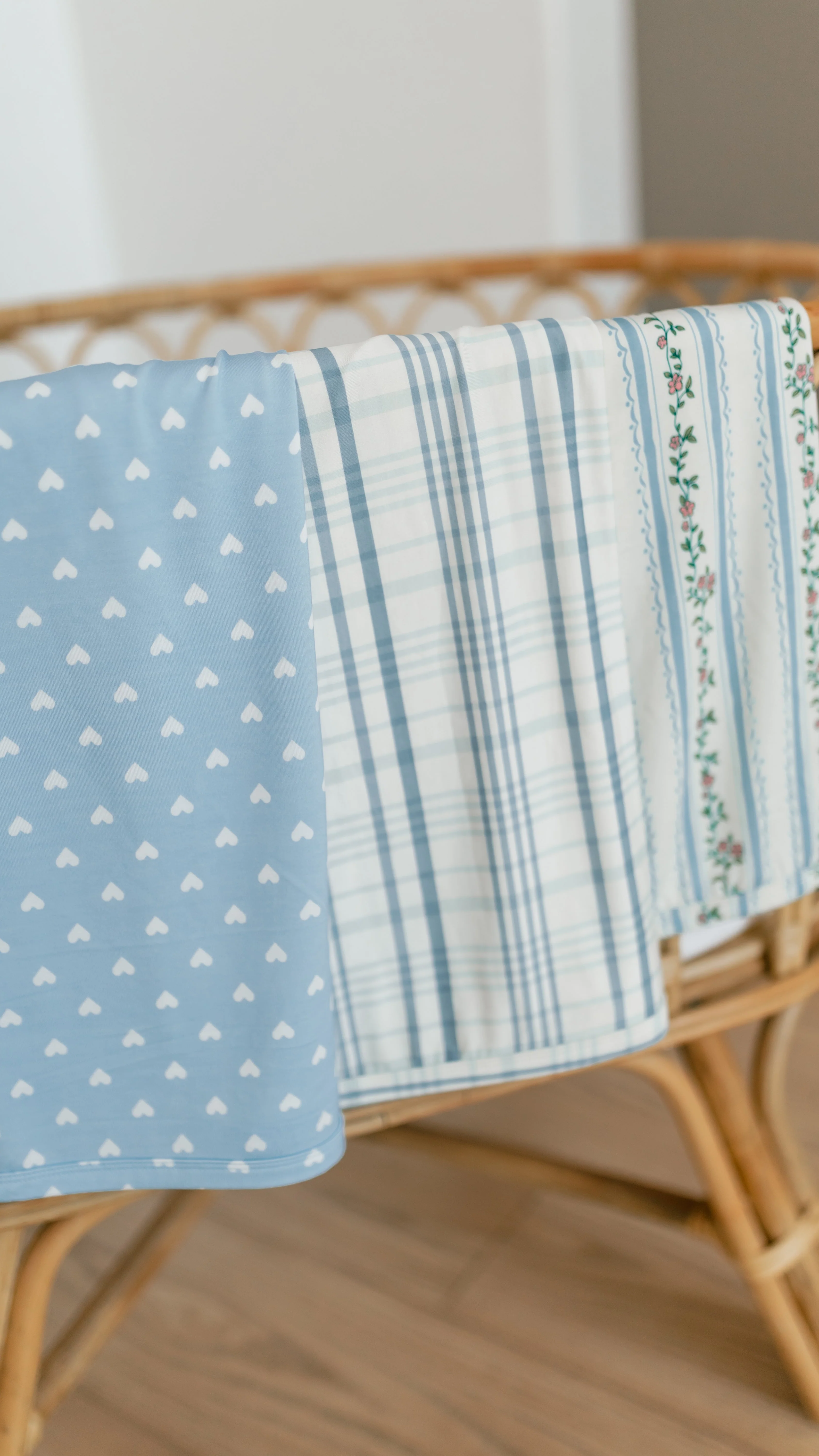 Infant Swaddle in Blue Hearts - Image 3