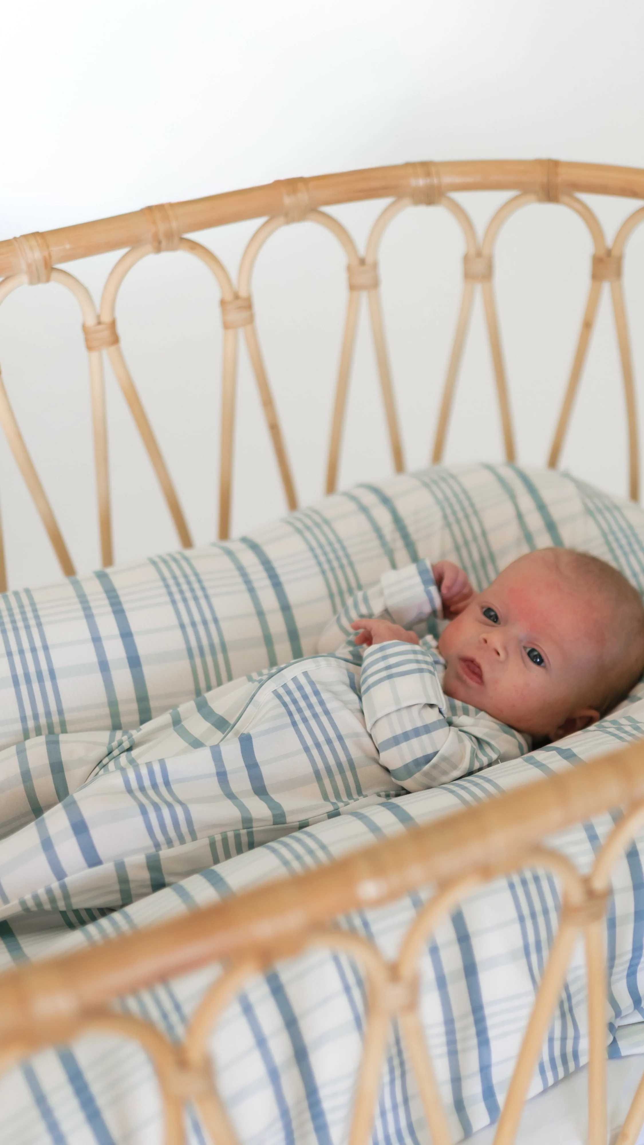 Infant Swaddle in Blue Plaid - Image 2