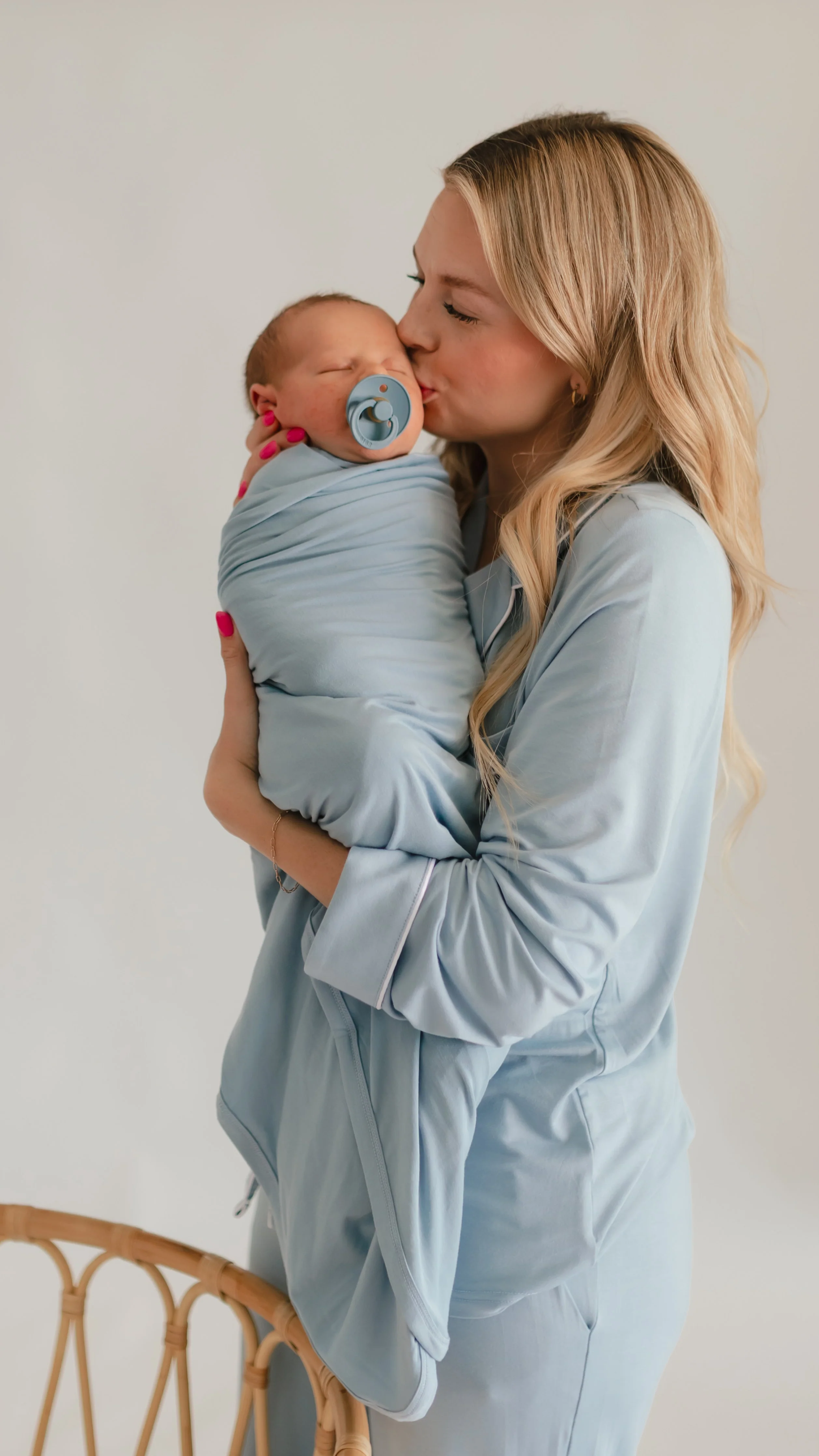 Infant Swaddle in Cornflower Blue - Image 3