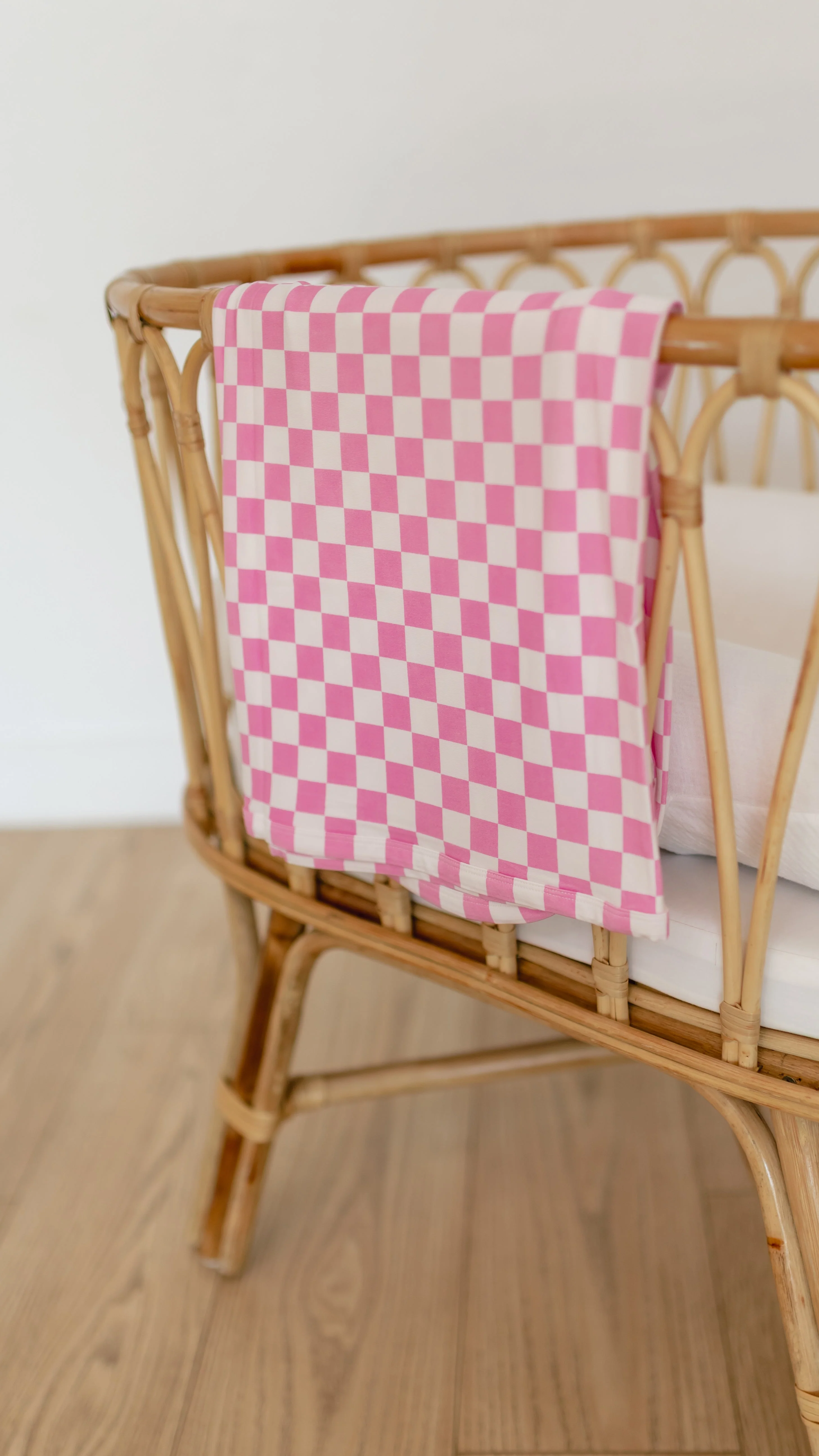 Infant Swaddle in Pink Checkered - Image 2