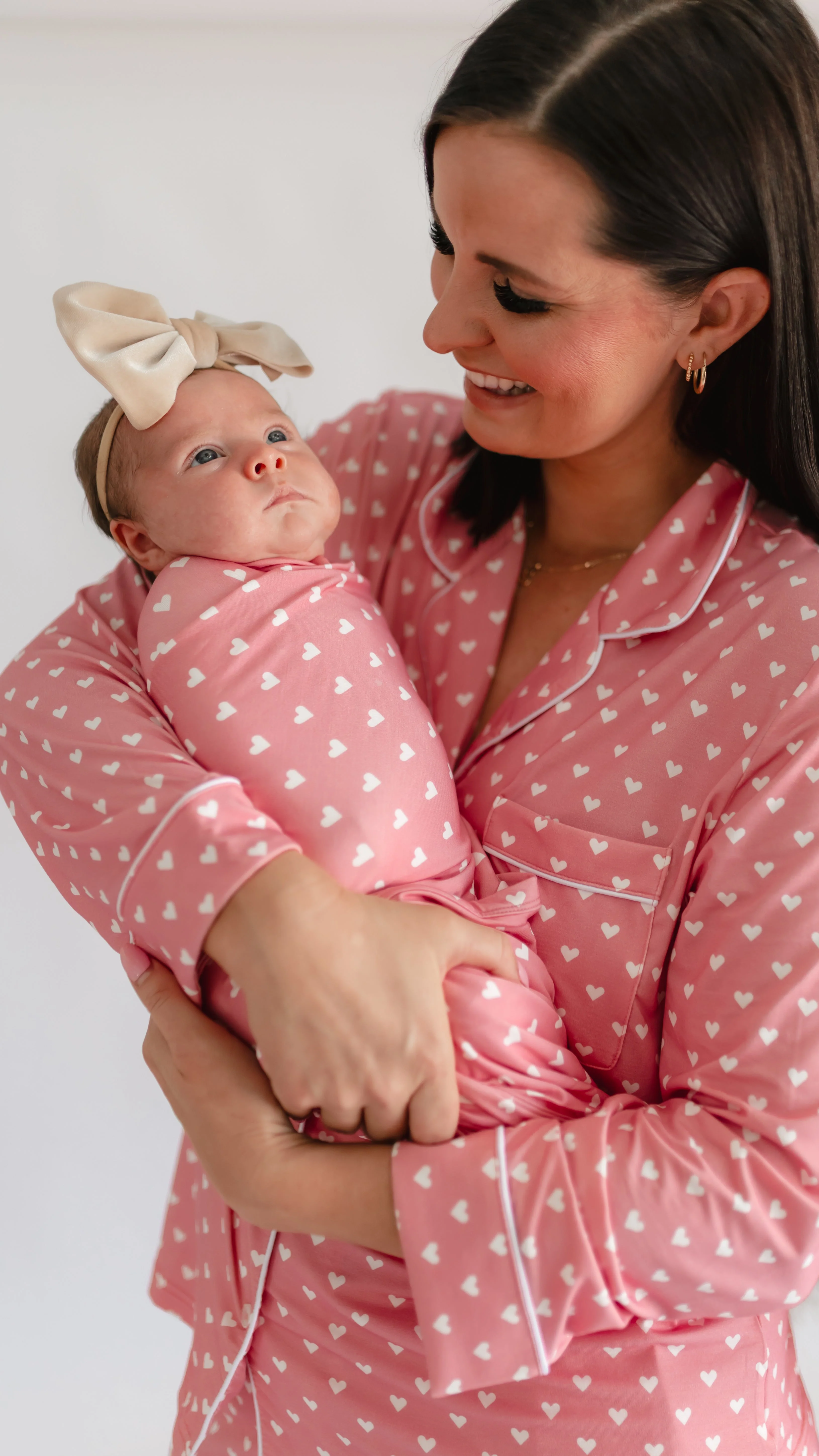 Infant Swaddle in Pink Hearts - Image 3