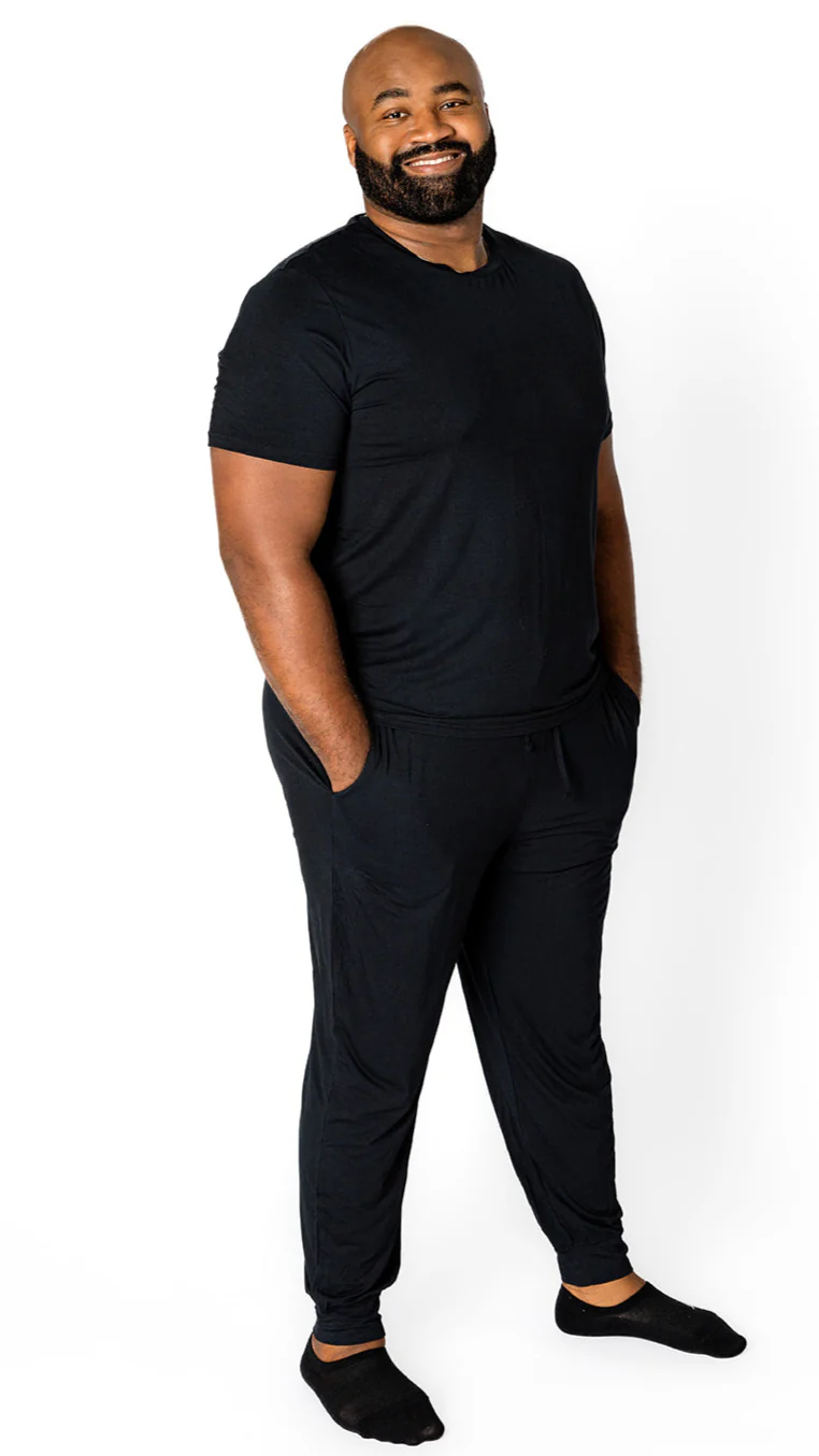 Adult Jogger Set In Solid Black - Image 4