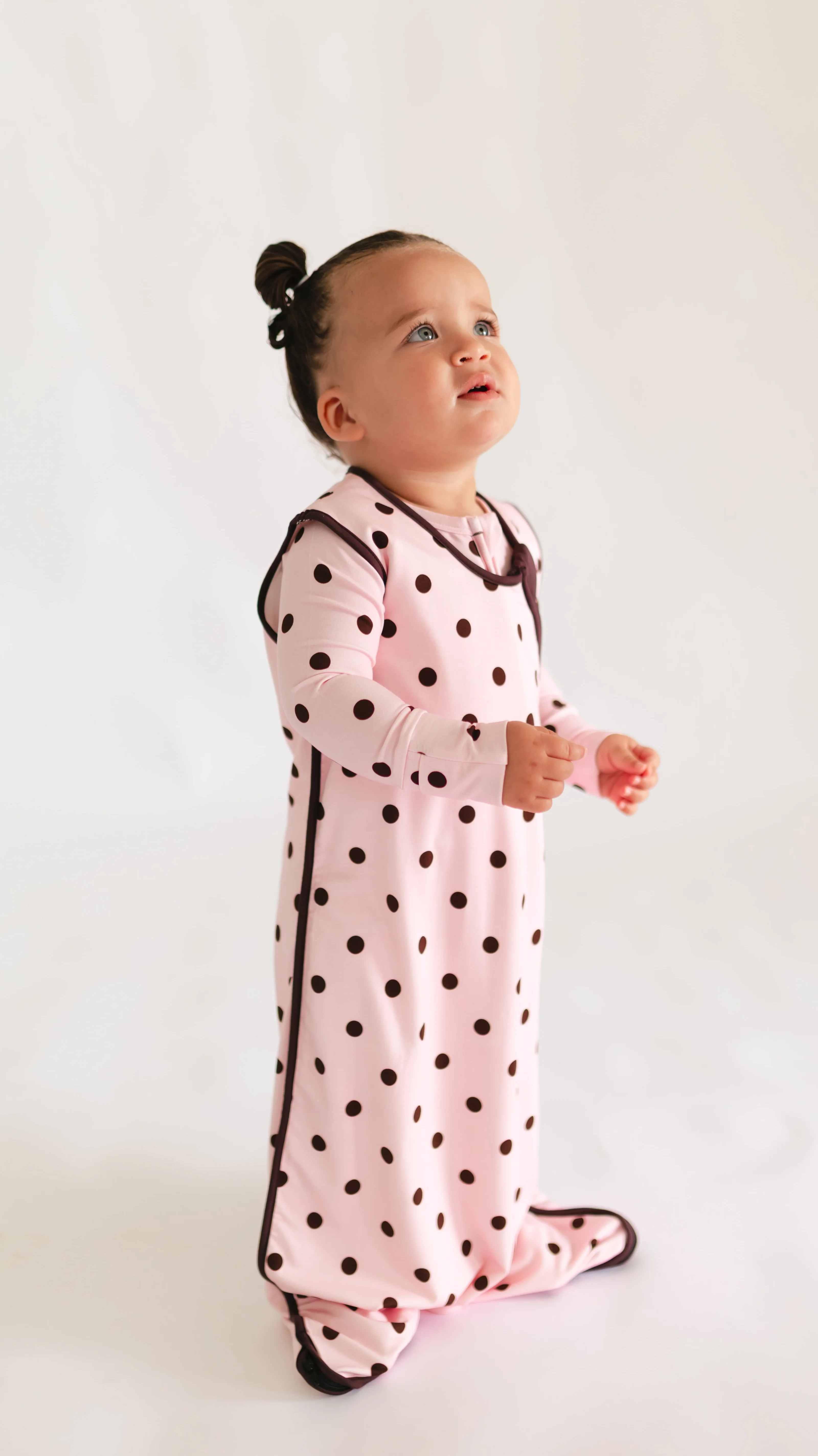 Pink & Brown Polka Dots Sleep Sack 0.5 - Image 3
