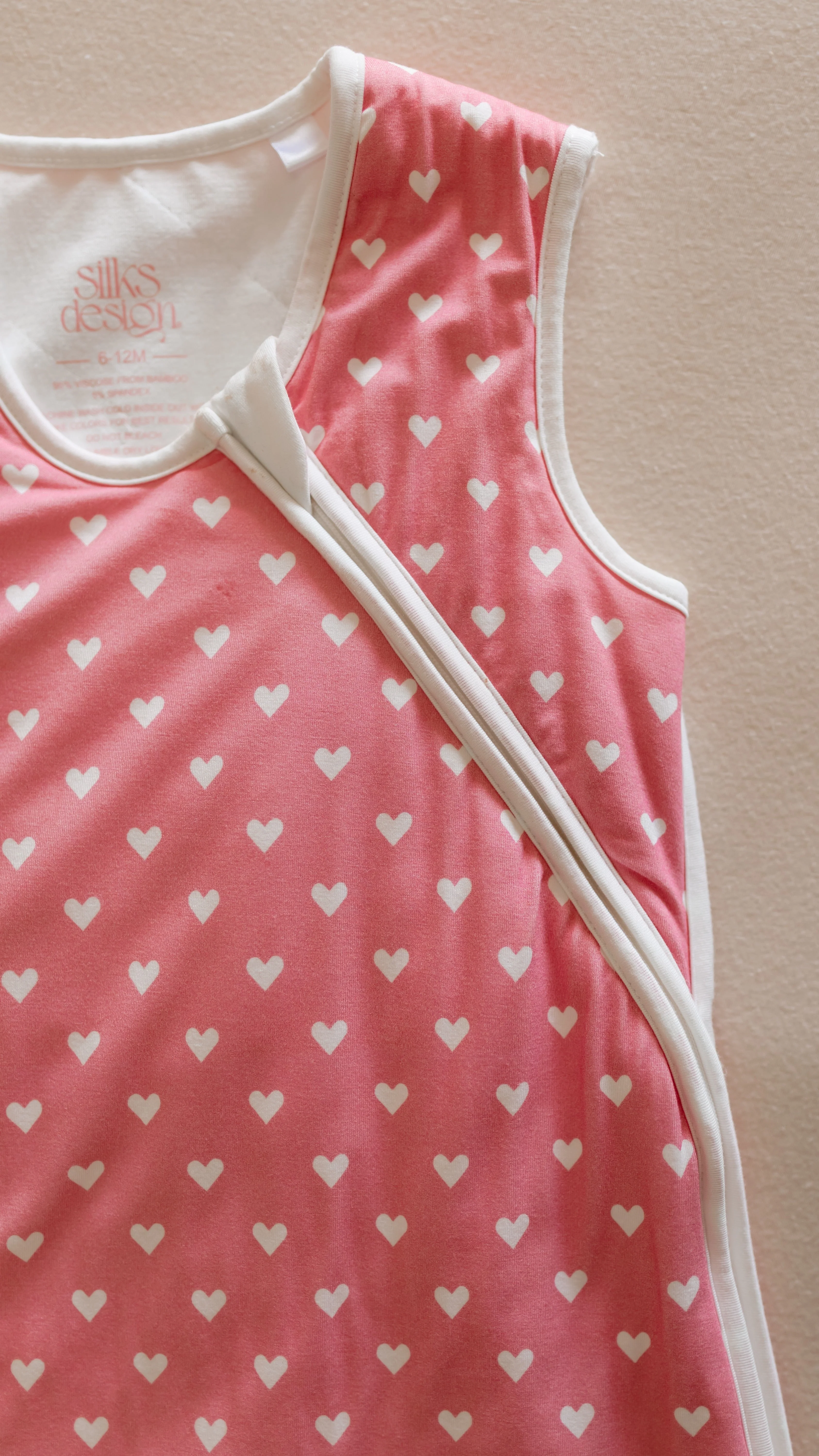 Pink Hearts Sleep Sack 0.5 - Image 2