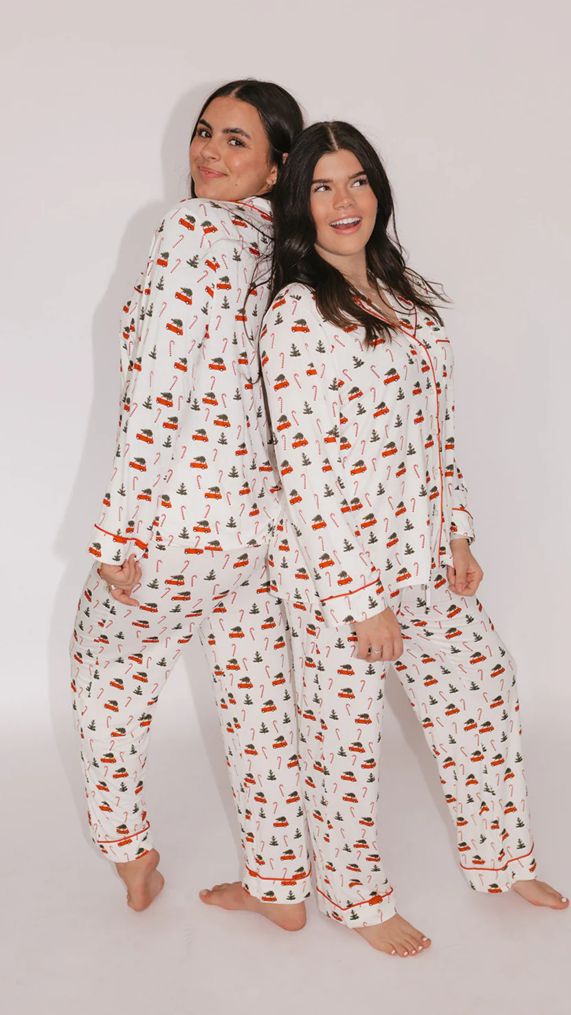 Women's Button Up Set In Candy Cane Lane - Image 4