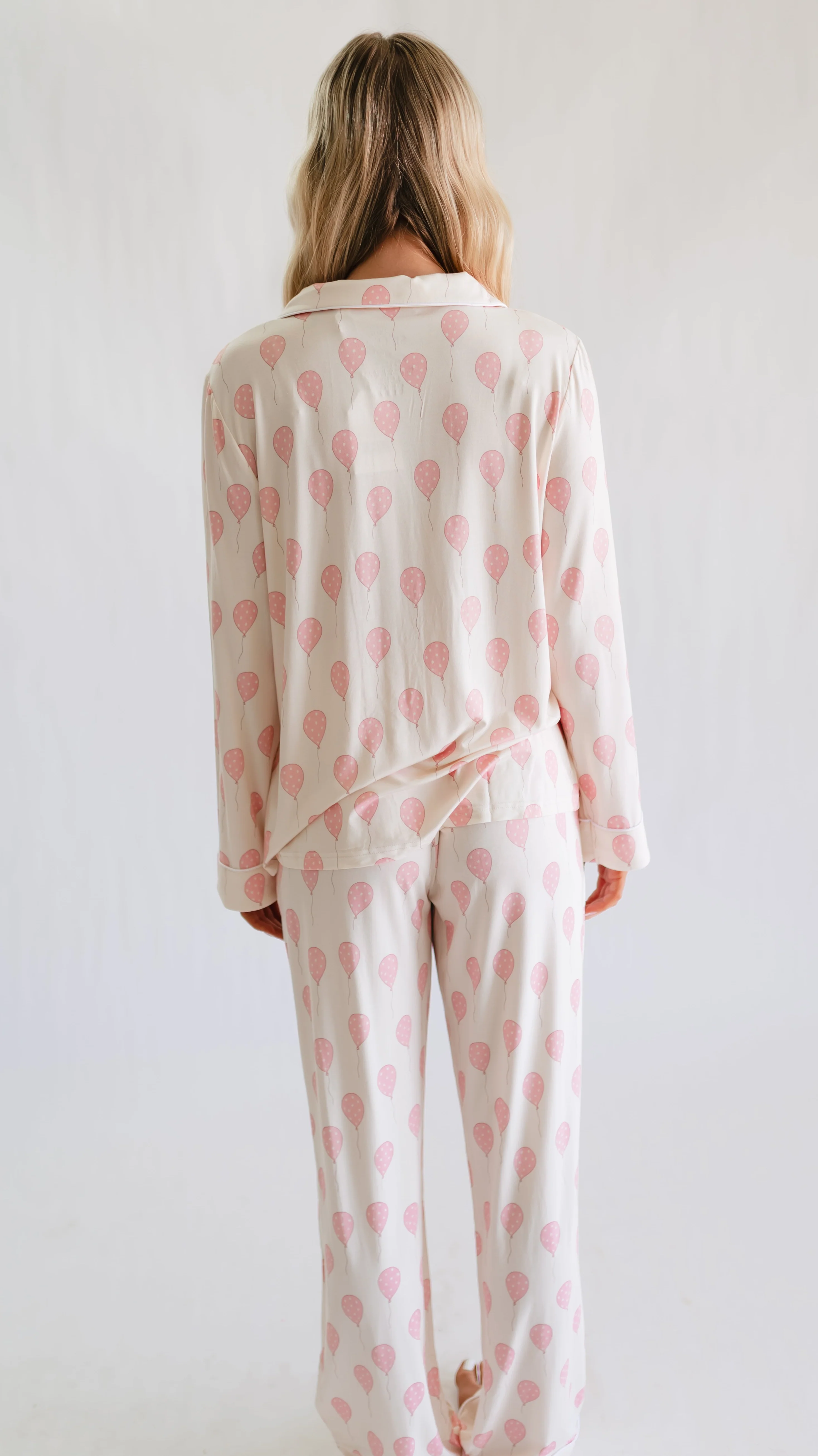 Women's Button Up Set In Pink Balloons - Image 3