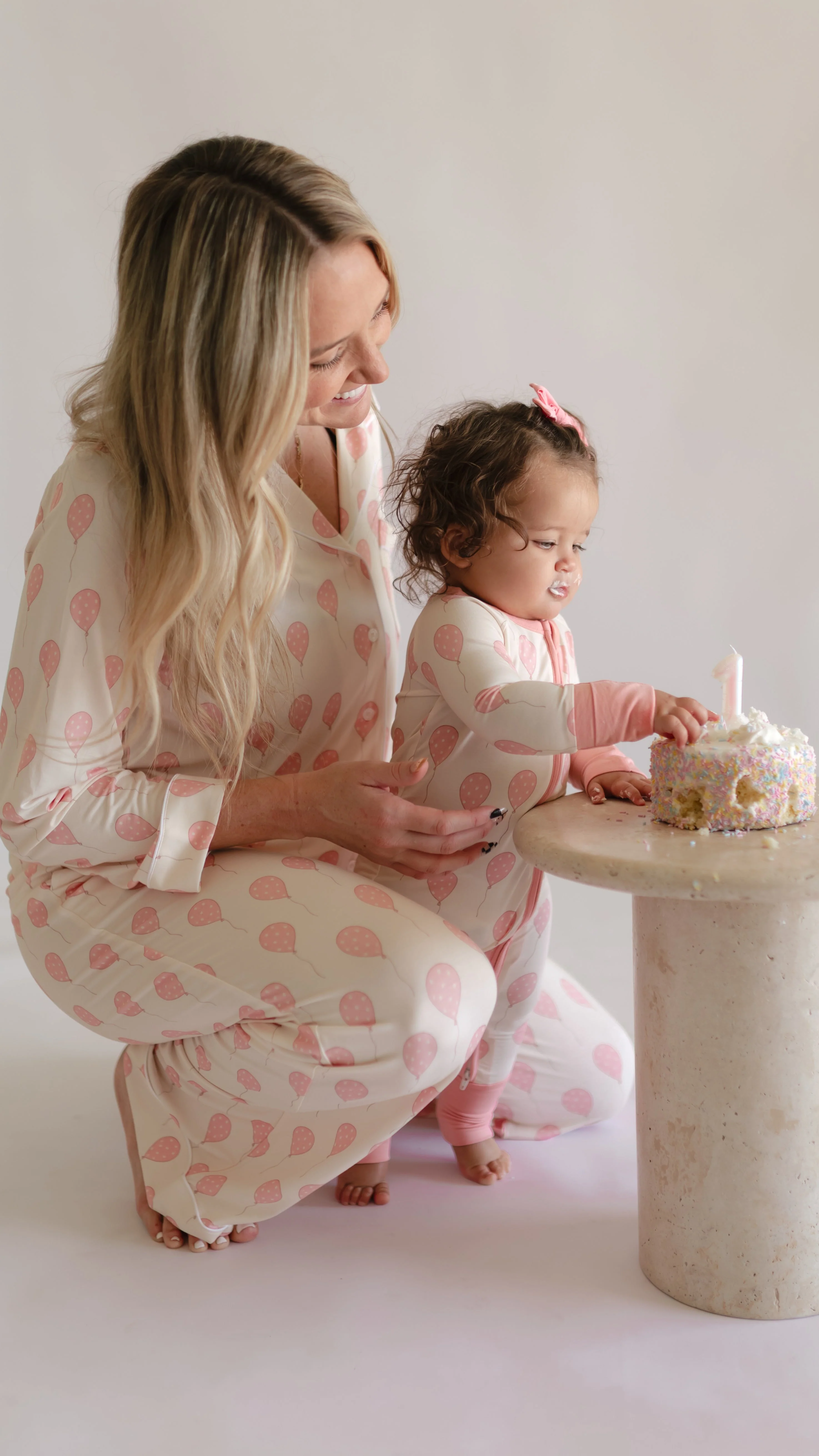 Women's Button Up Set In Pink Balloons - Image 5
