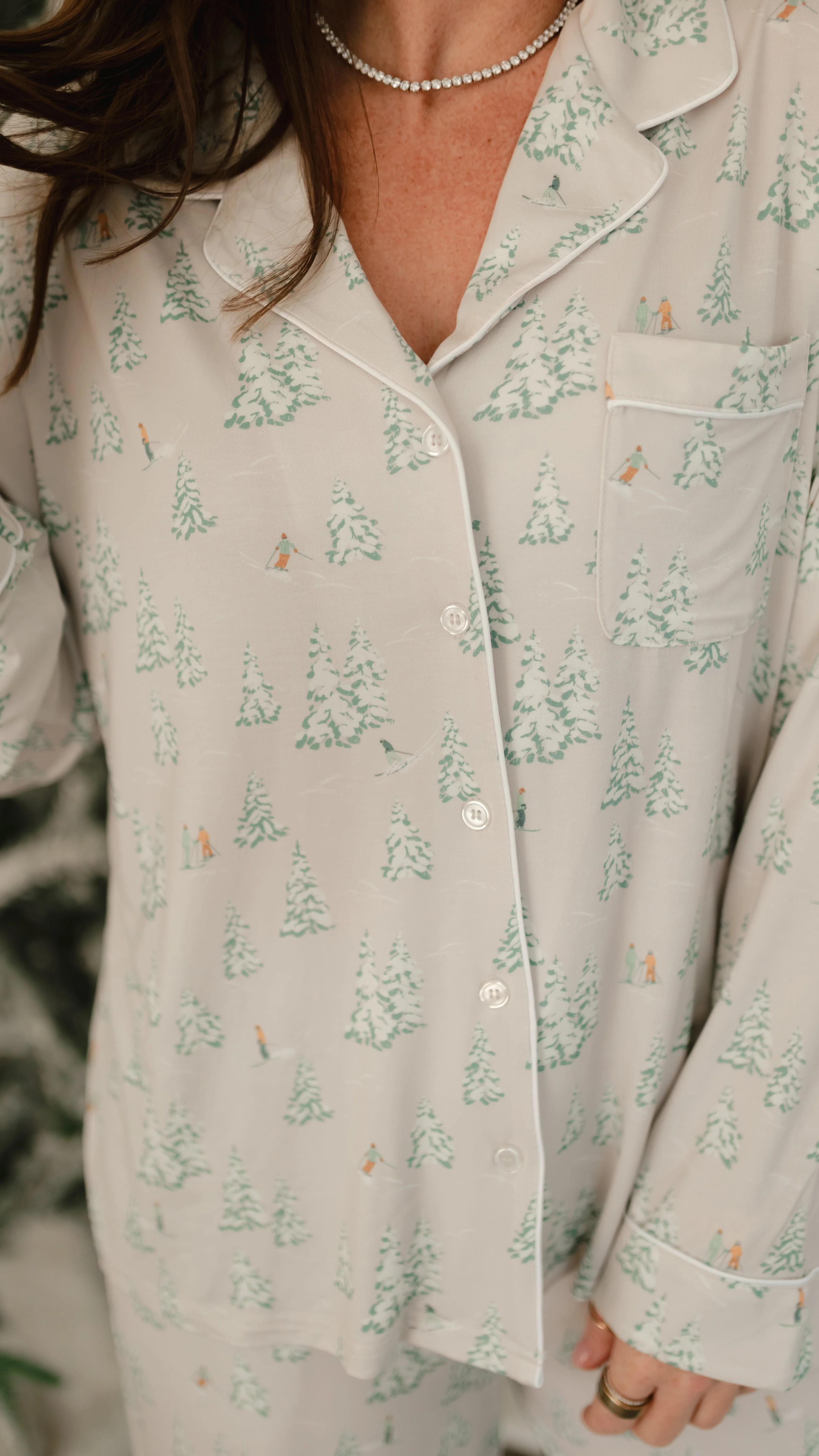 Women's Button Up Set In Ski Trip - Image 2