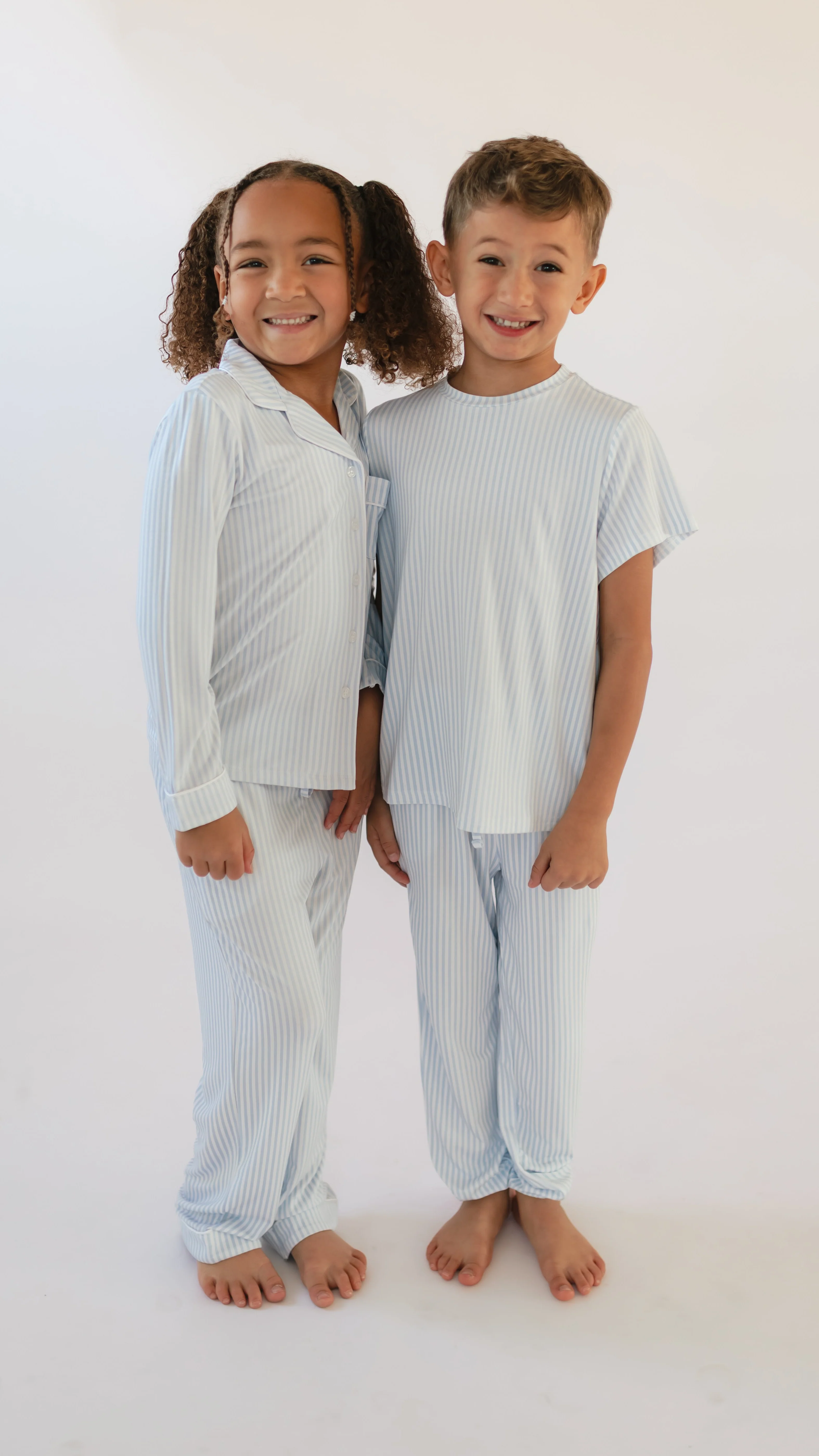 Youth Jogger Set In Blue Pin Stripes - Image 3