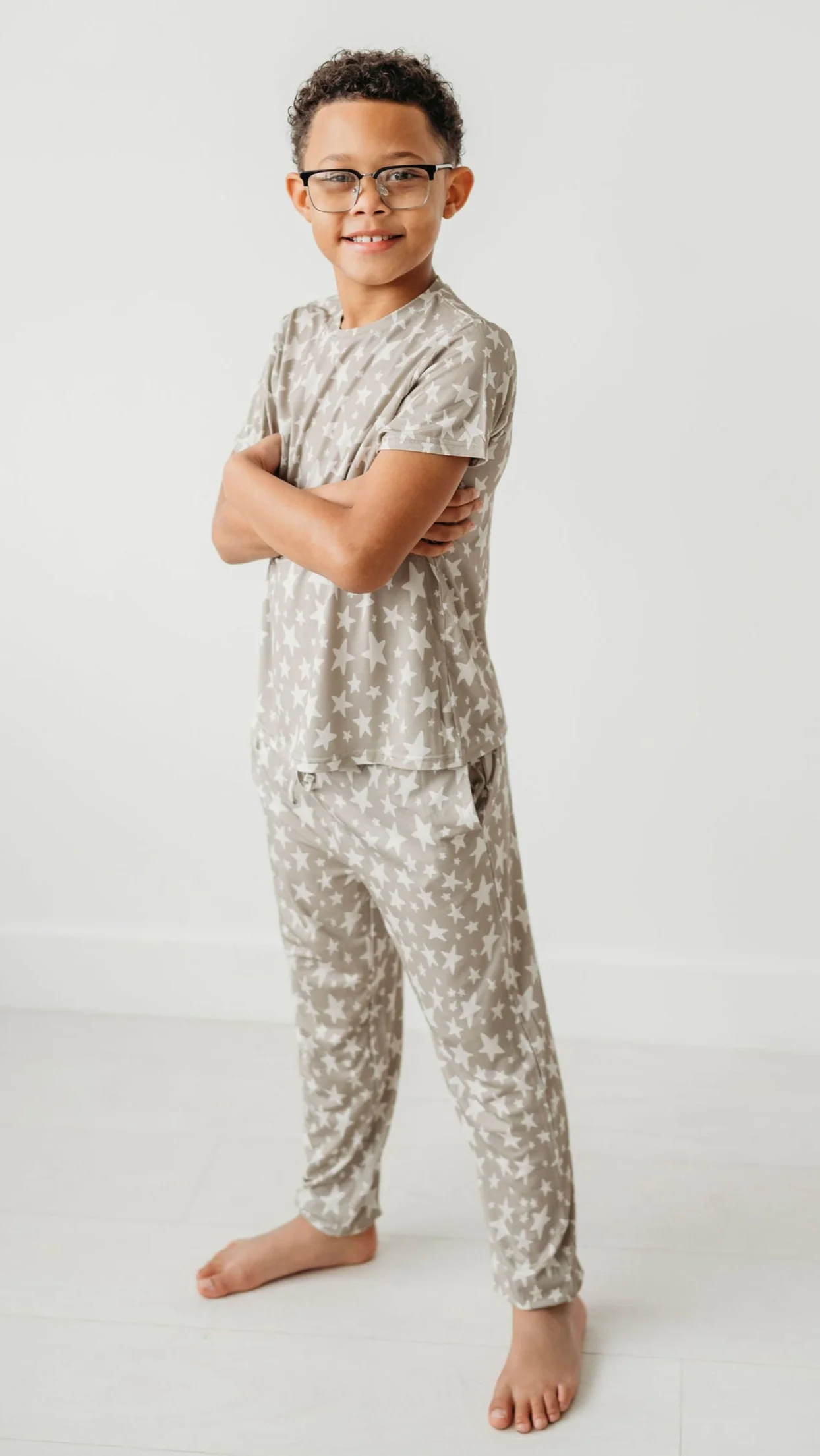 Youth Jogger Set In Green Stars - Image 3