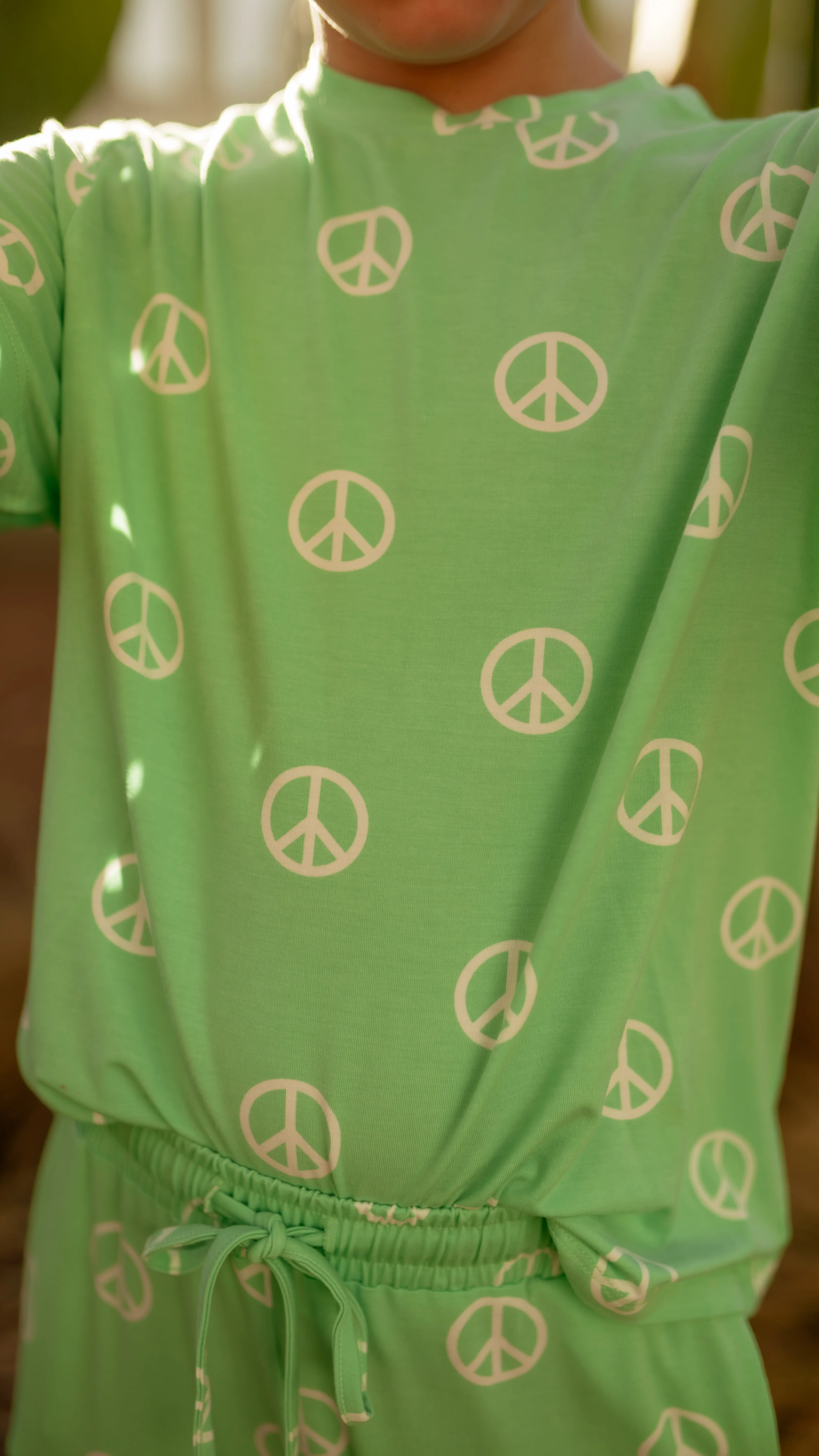 Youth Jogger Set In Groovy Peace Signs - Image 2