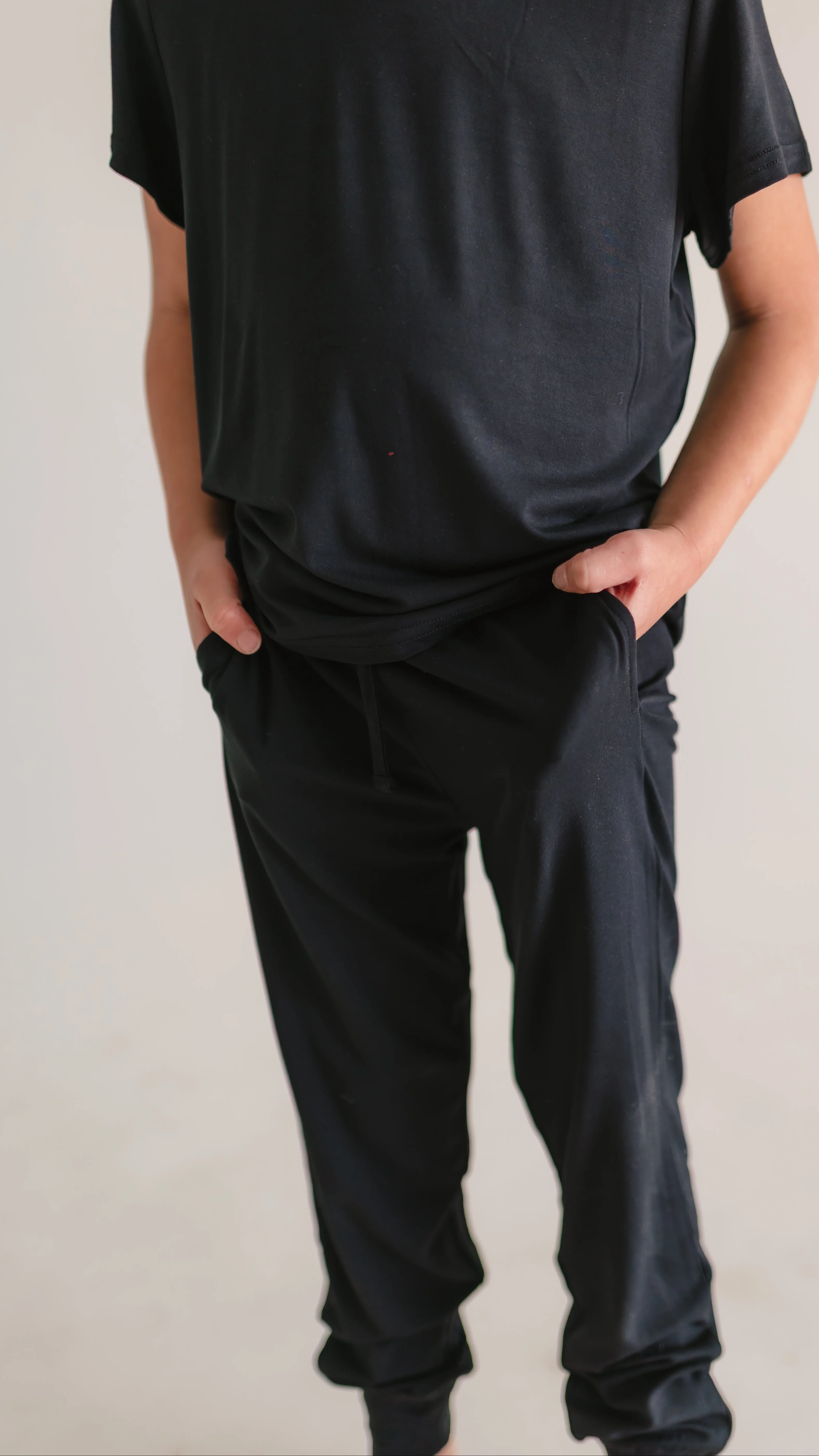 Youth Jogger Set In Solid Black * - Image 2