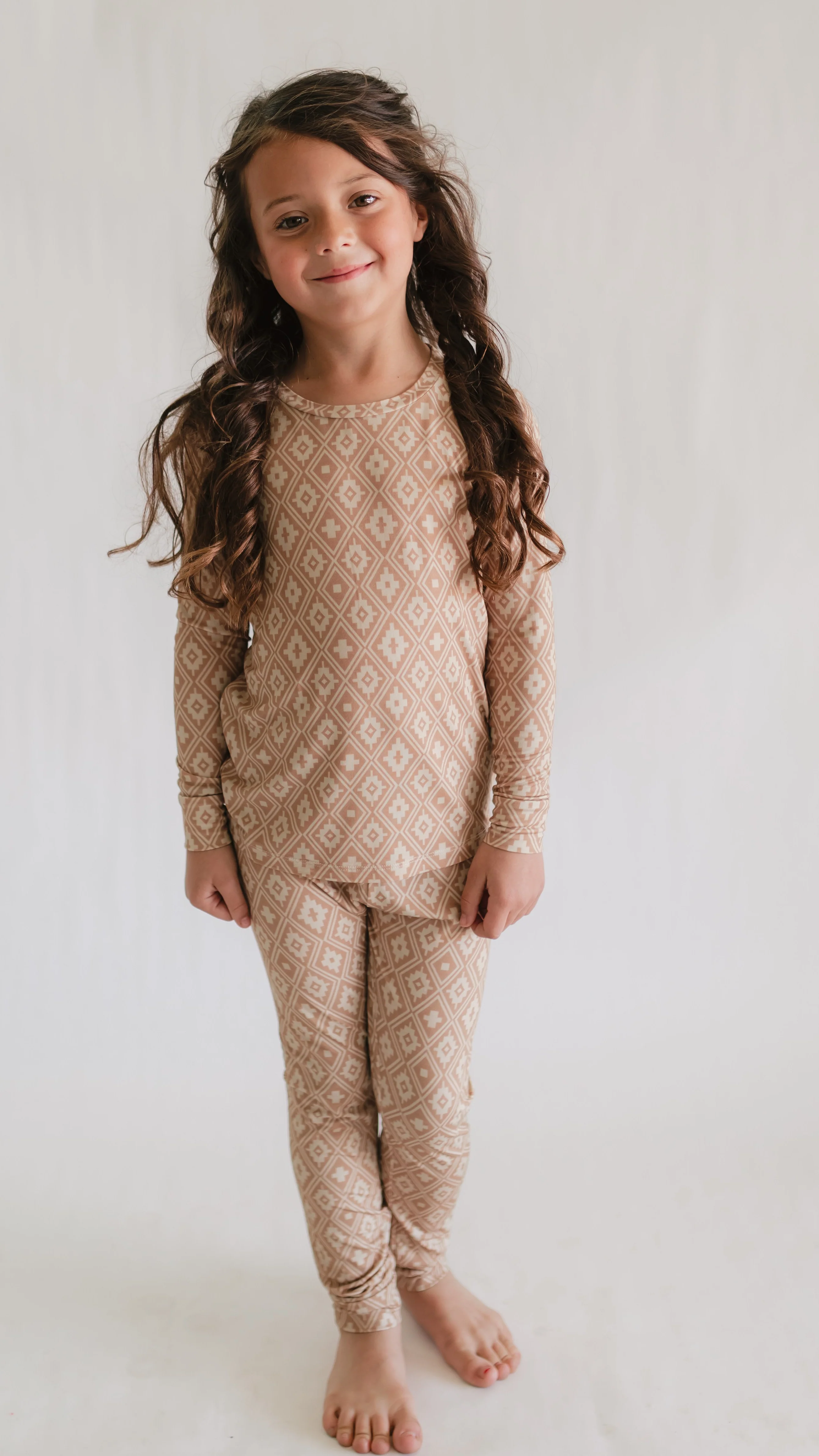 Youth Pajama Set in Aztec