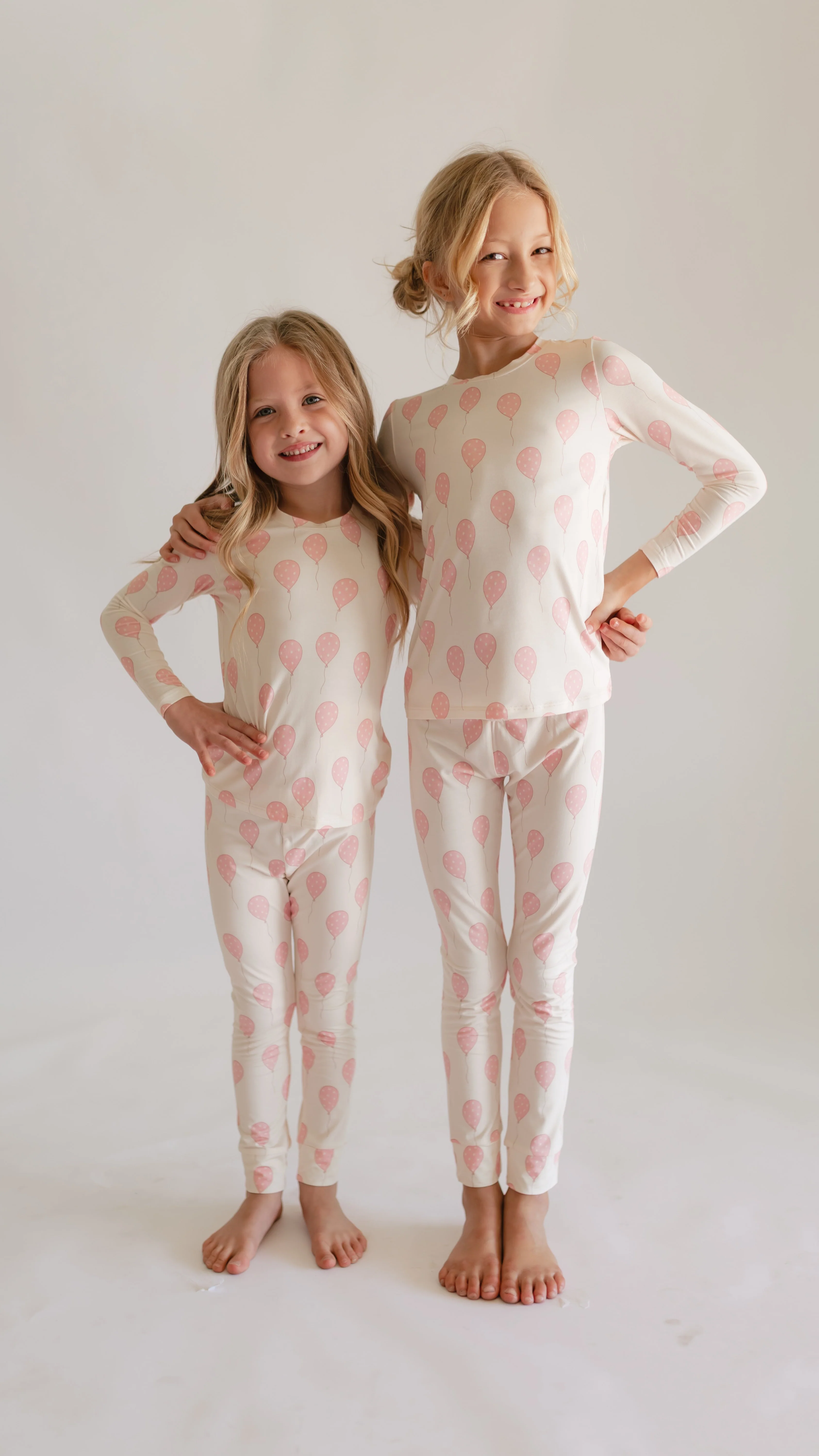 Youth Pajama Set in Pink Balloons - Image 3