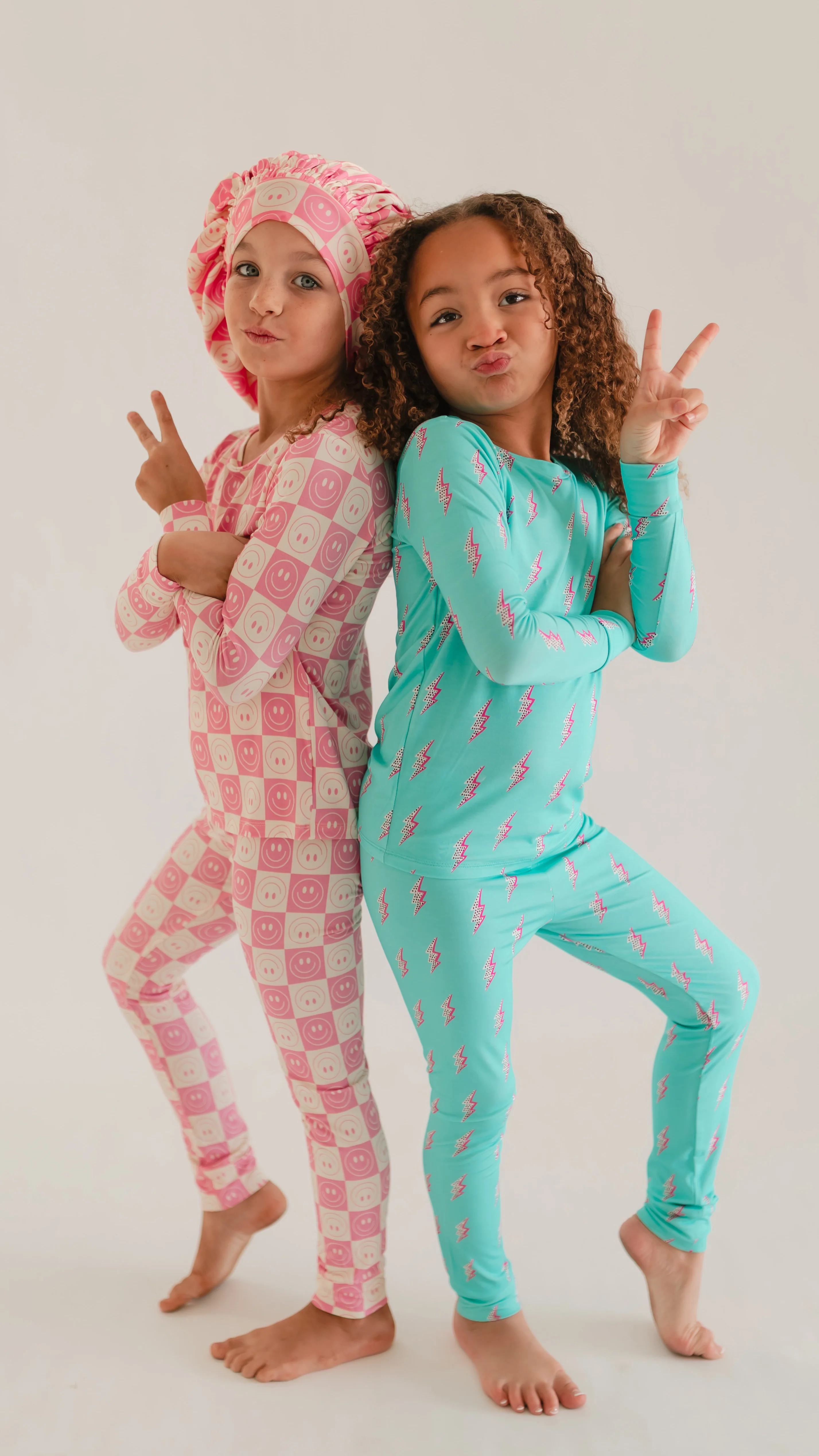 Youth Pajama Set in Checkered Smileys - Image 3