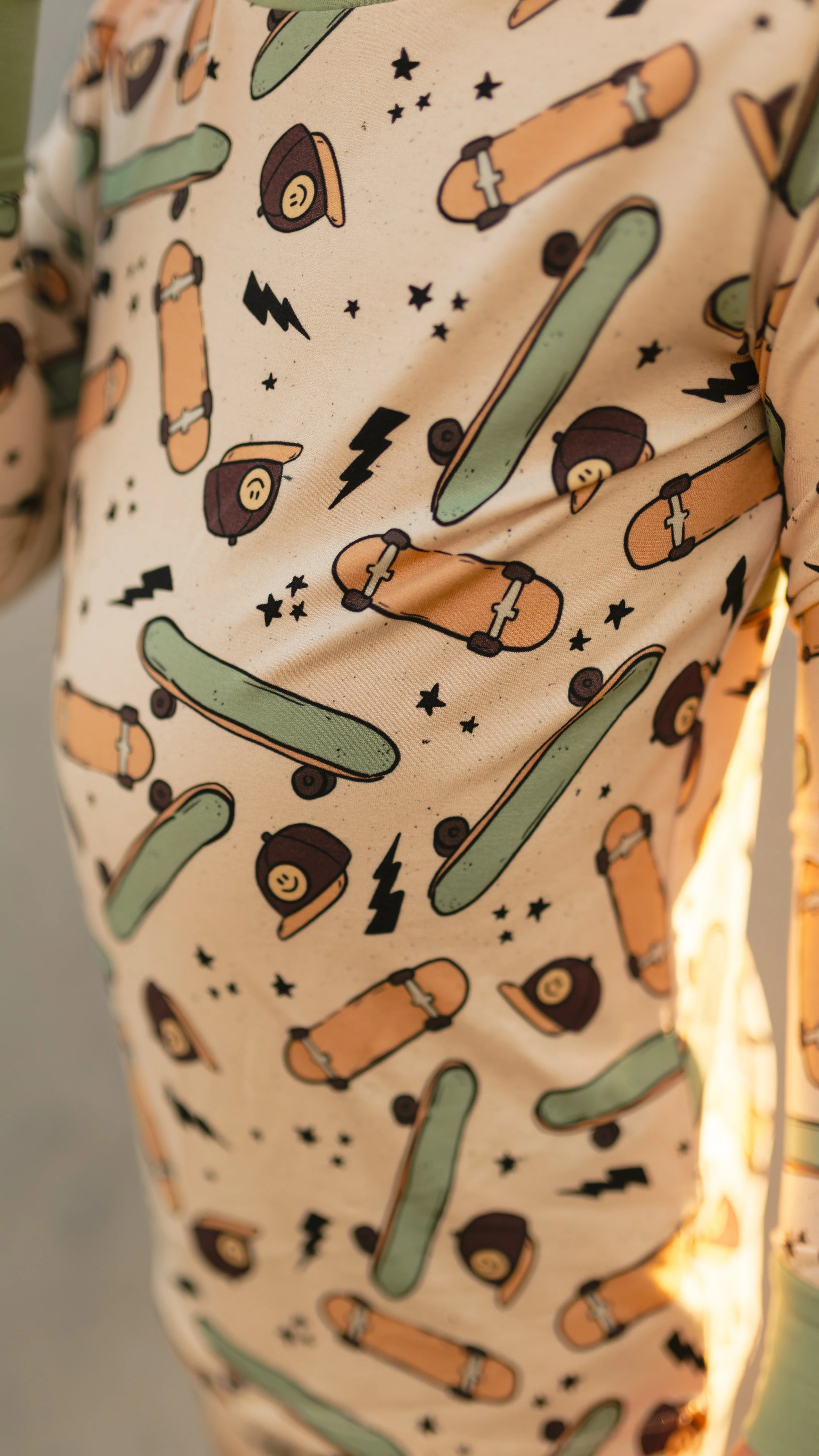 Youth Pajama Set in Skateboard - Image 2