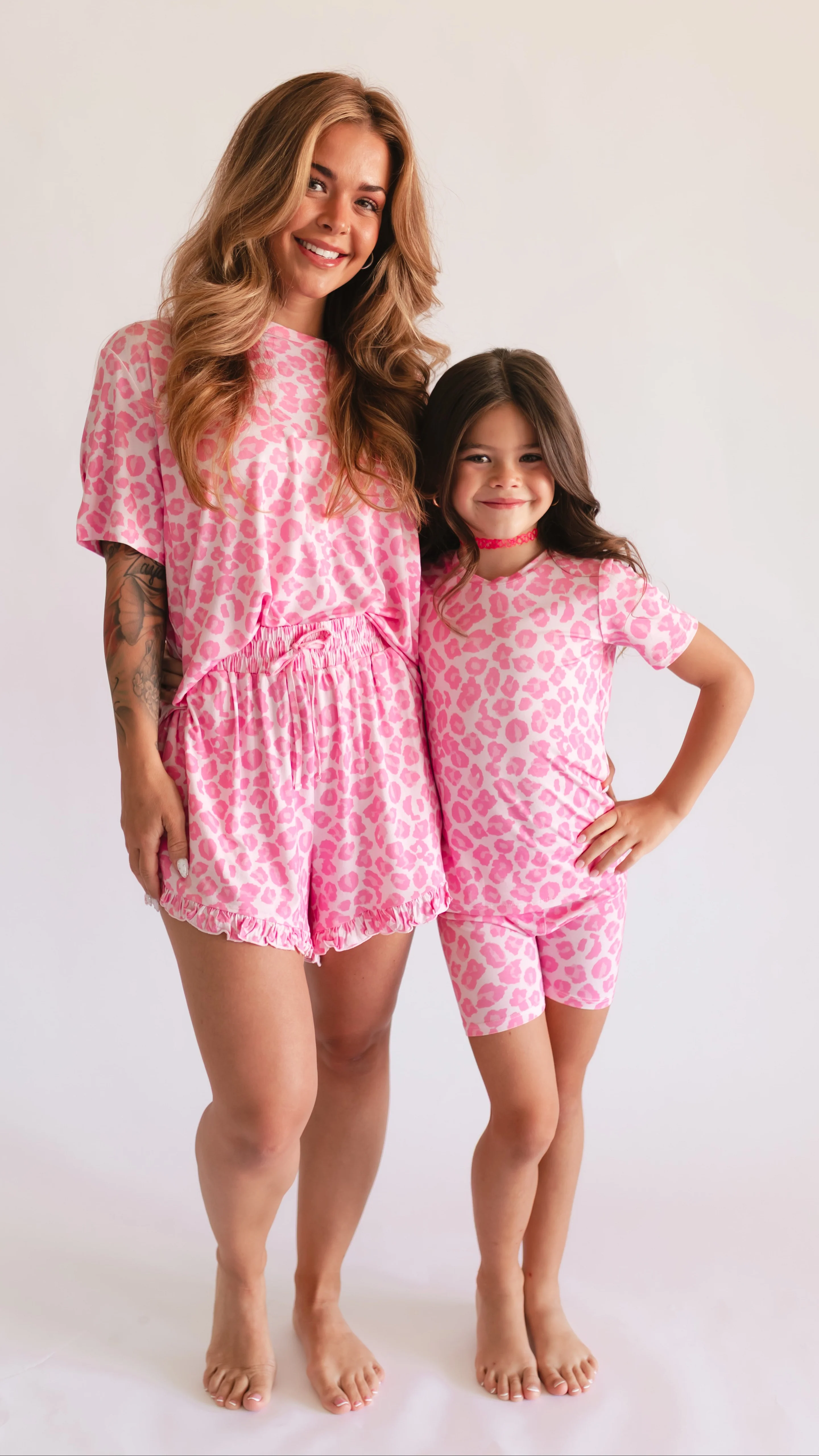 Youth Pajama short sleeve and shorts in Neon Cheetah - Image 3